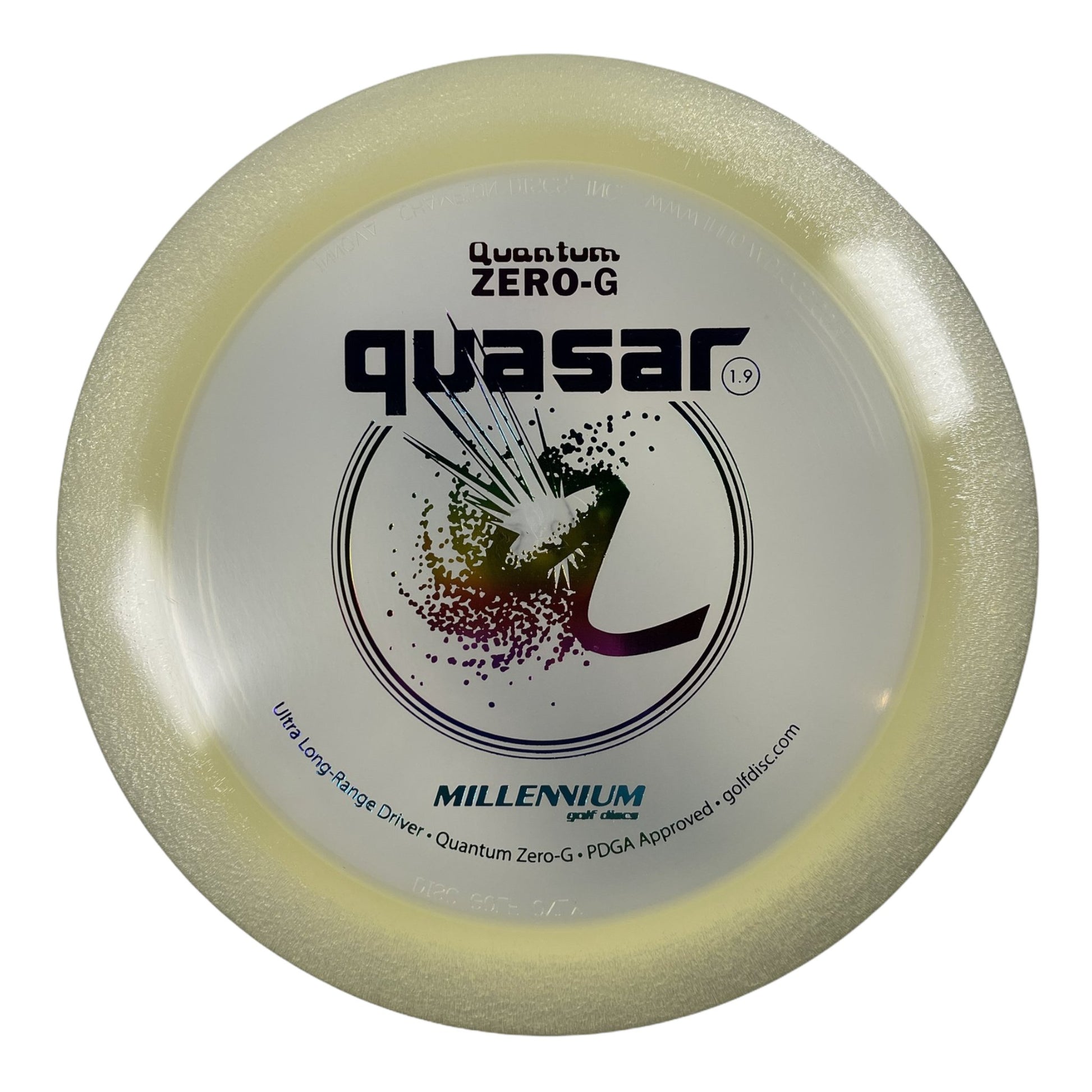 Millennium Golf Discs Quasar | Quantum Zero-G | White/Rainbow 155-157g Disc Golf