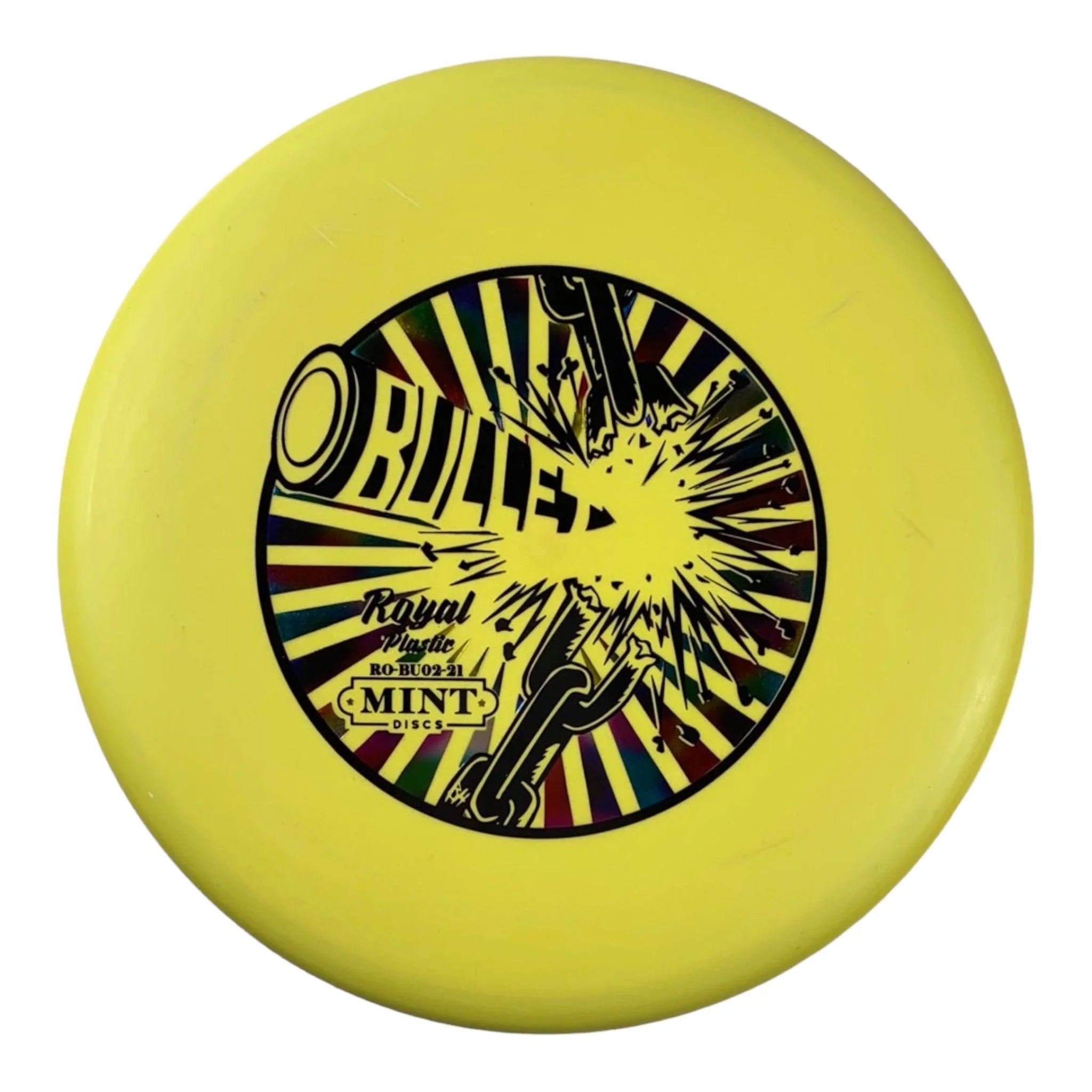Mint Discs Bullet | Medium Royal | Yellow/Rainbow 174g Disc Golf