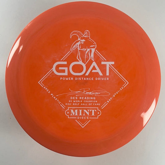 Mint Discs Goat | Apex | Orange/White 175g (First Run- Des Reading) Disc Golf