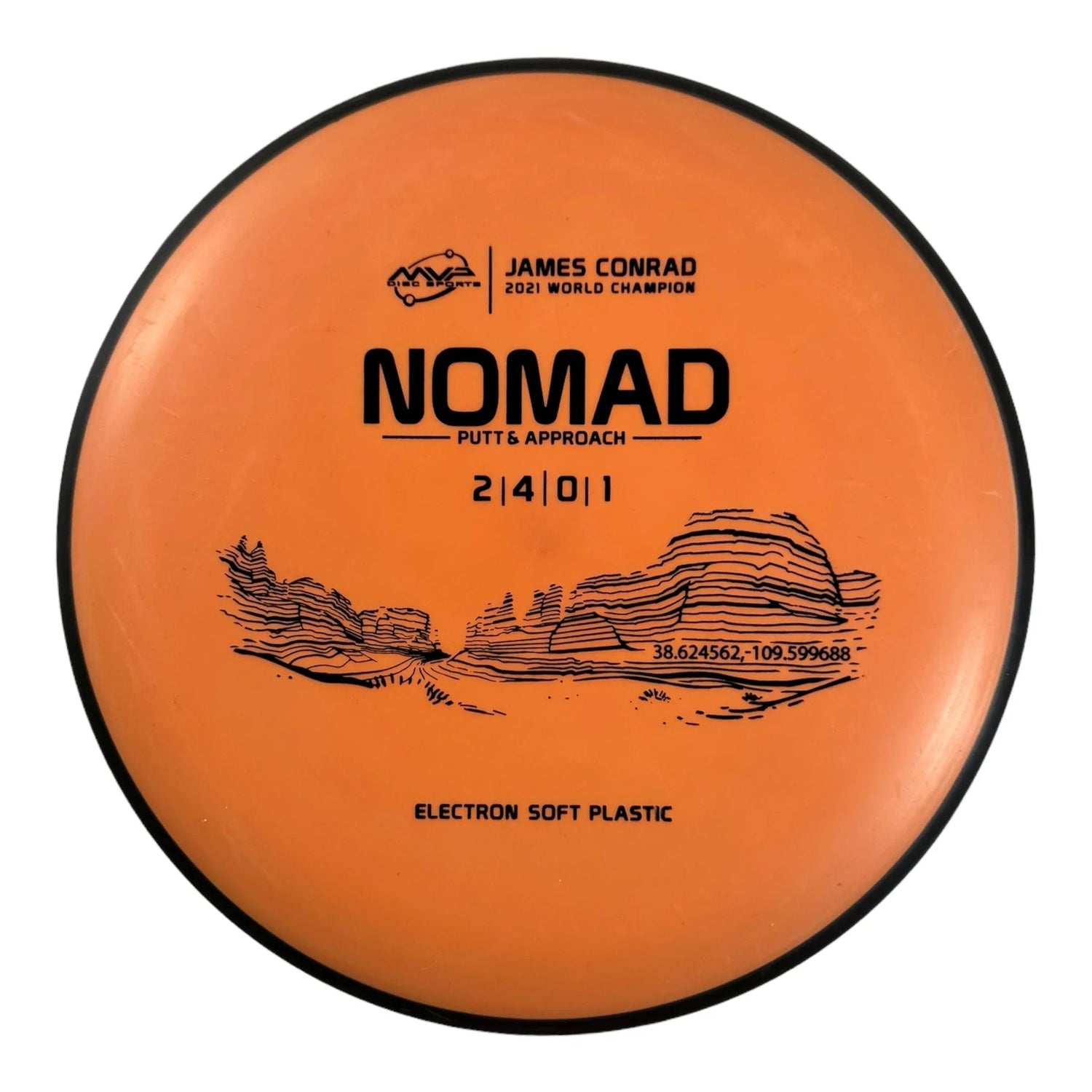 MVP Disc Sports Nomad | Electron Soft | Orange/Black 174g (James Conrad) Disc Golf