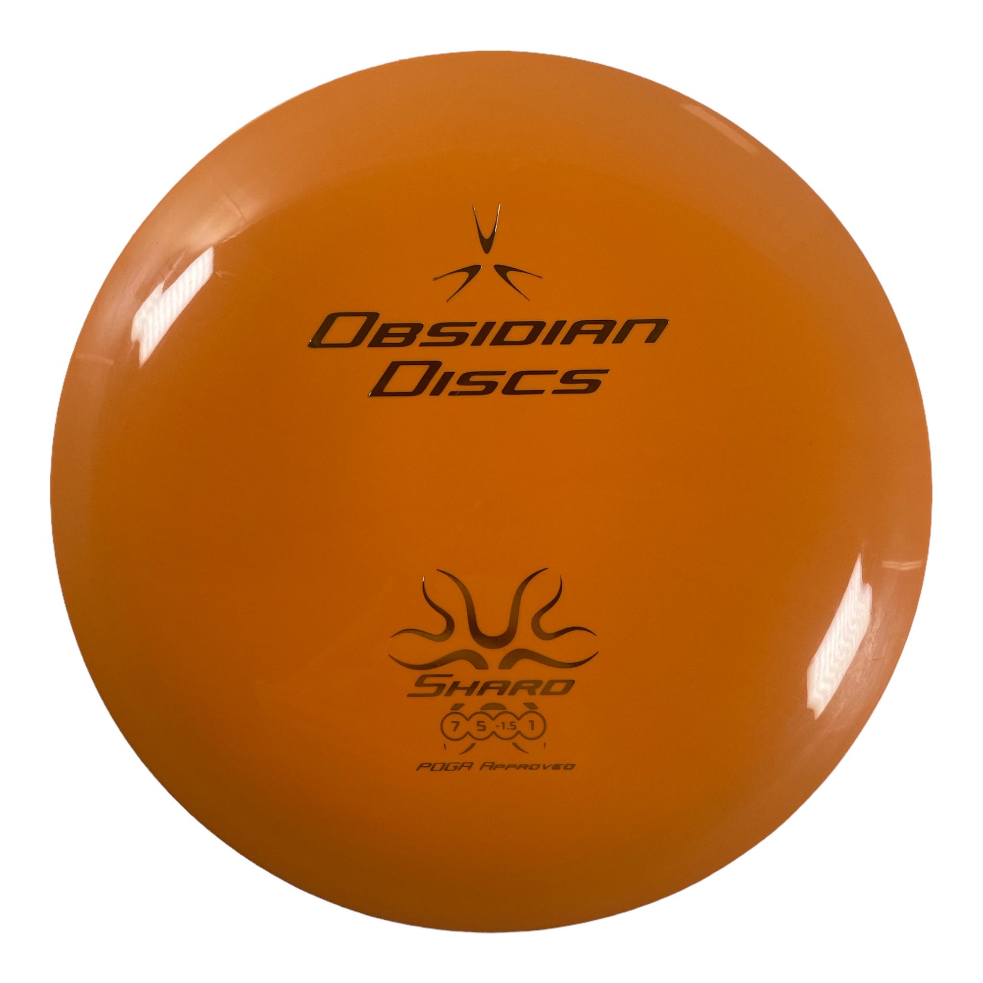 Obsidian Discs Shard | H9 | Orange/Gold 172g Disc Golf