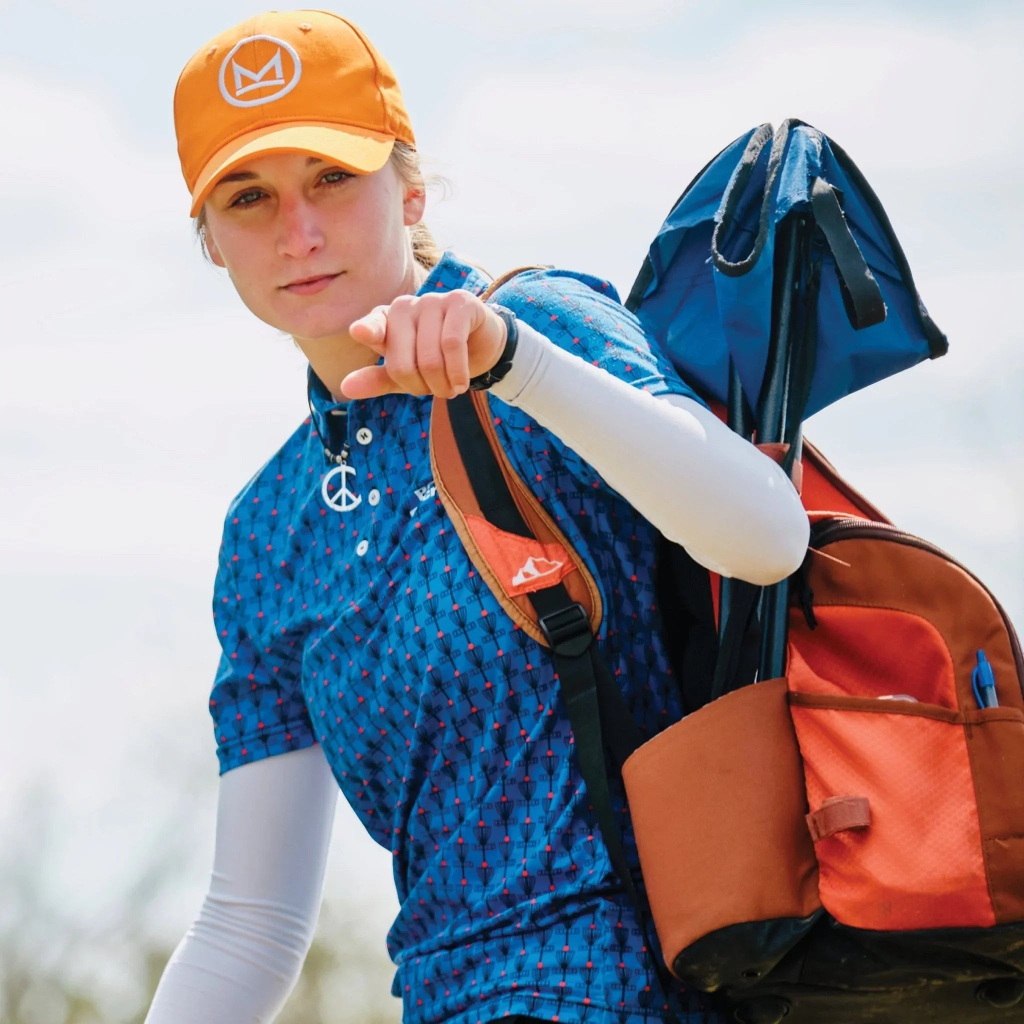 Perks and Re - creation Kat Mertsch Tour Series Pro Hat - Orange Disc Golf