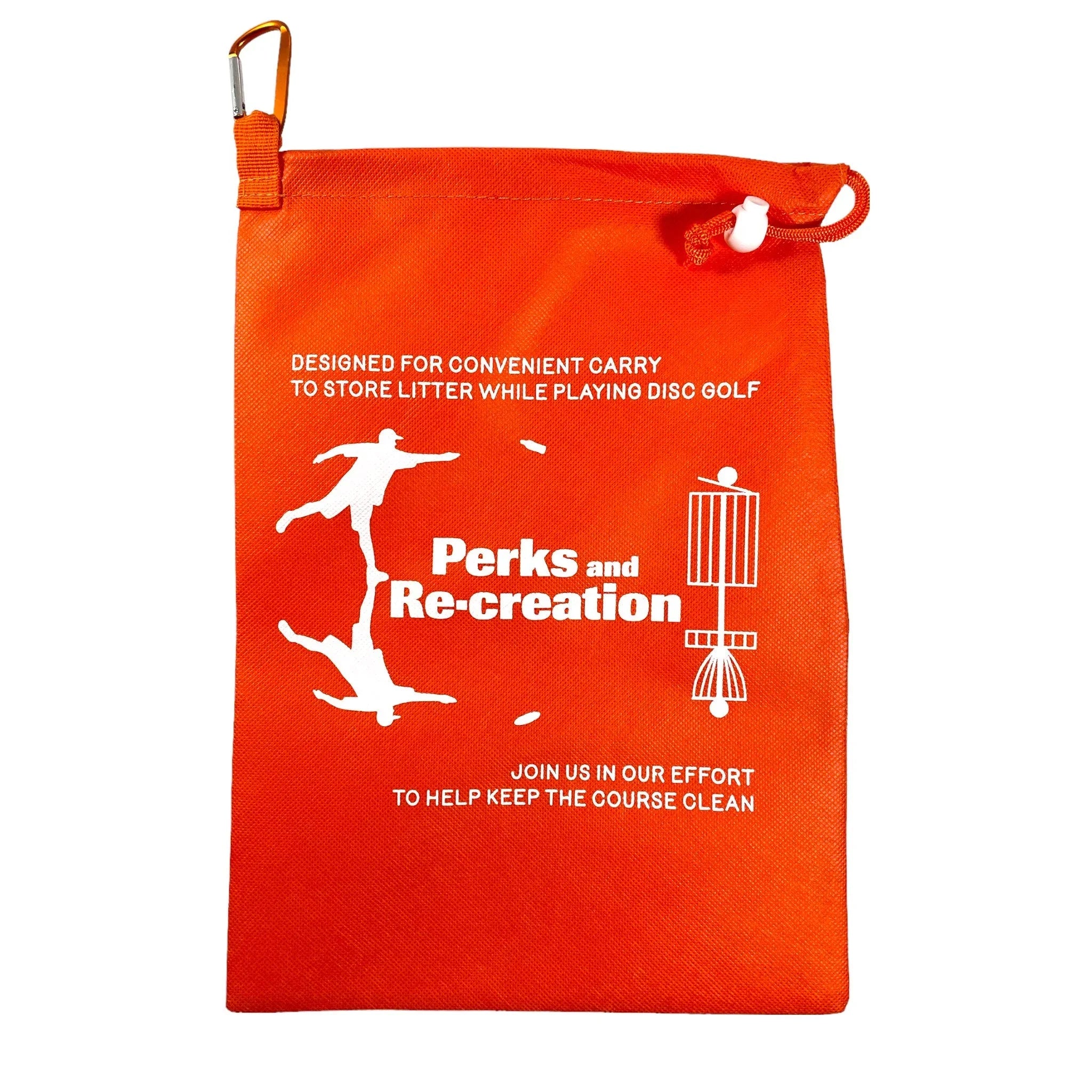 <p><strong>Perk-Up Bag</strong></p><h4>Perks launched a cleanup initiative with the introduction of the new Perk-Up Bag! Announcing all online orders will ship with this bag, specially designed for disc golfers. Conveniently sized at 10”x14”, it’s recyclable with carabiner and locking drawstring, perfect for temporarily storing litter while on the course.</h4>