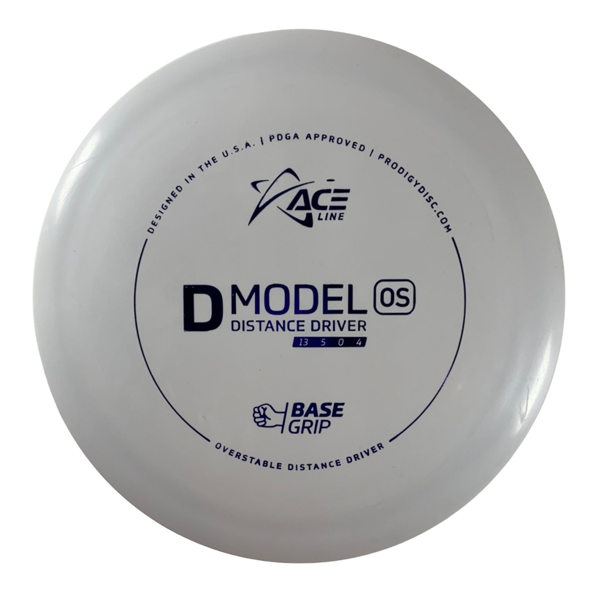 Prodigy Disc D Model OS | Base Grip | White/Purple 140g Disc Golf