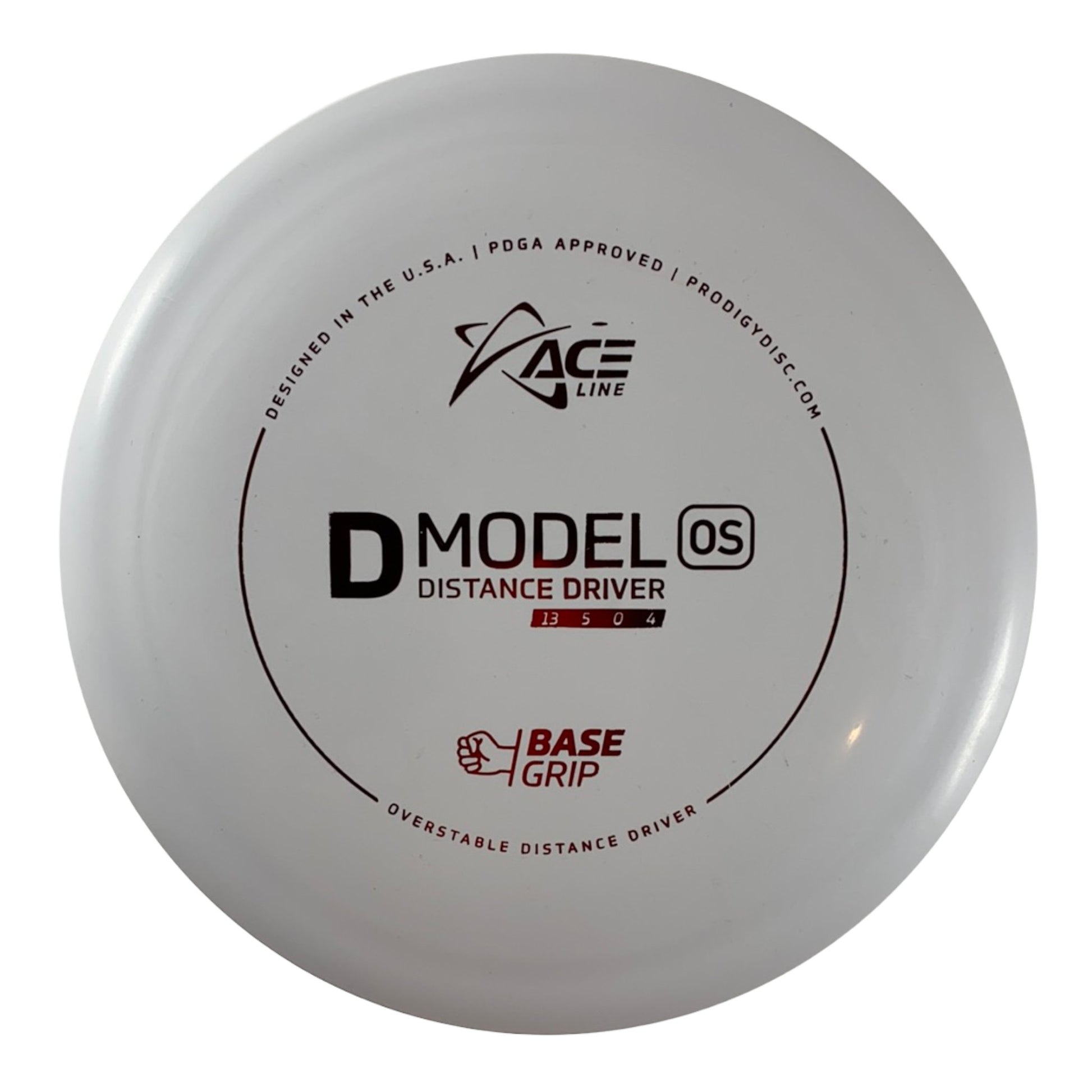 Prodigy Disc D Model OS | Base Grip | White/Red 174g Disc Golf
