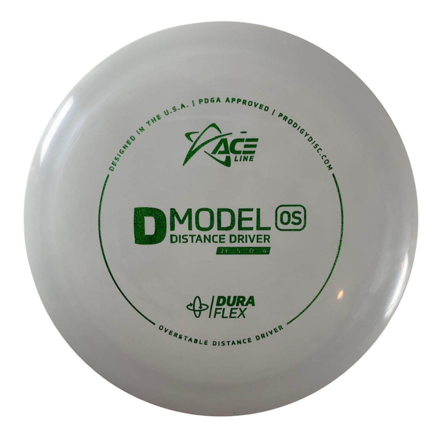 Prodigy Disc D Model OS | Dura Flex | White/Green 174g Disc Golf