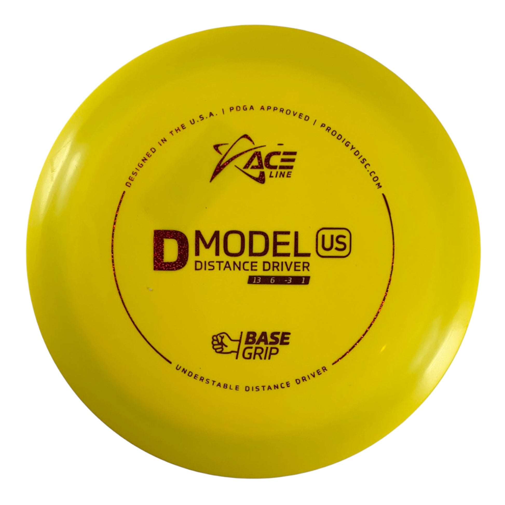 Prodigy Disc D Model US | Base Grip | Yellow/Red 165g Disc Golf