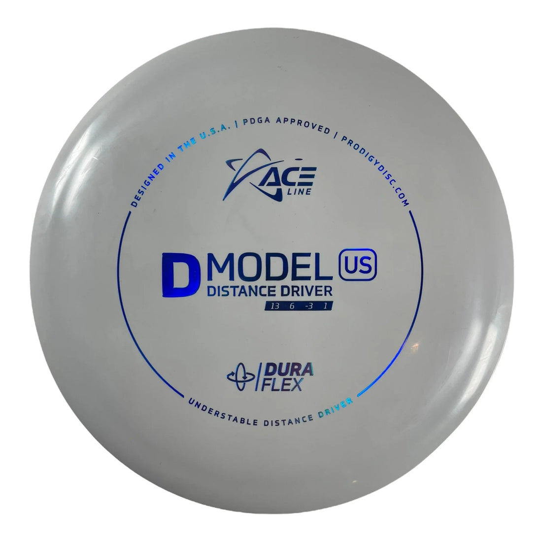 Prodigy Disc D Model US | Dura Flex | White/Blue 173 - 174g Disc Golf