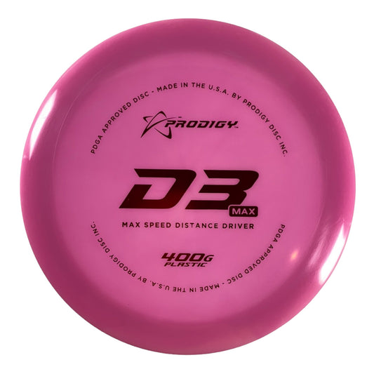 Prodigy Disc D3 Max | 400G | Pink/Red 171g Disc Golf