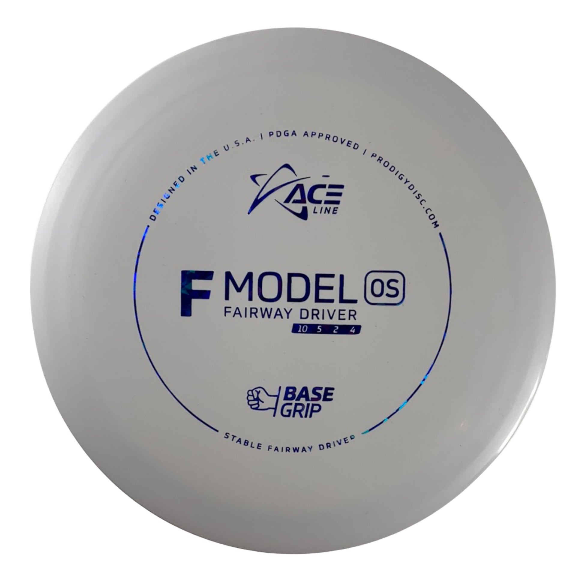 Prodigy Disc F Model OS | Base Grip | White/Blue 175g Disc Golf