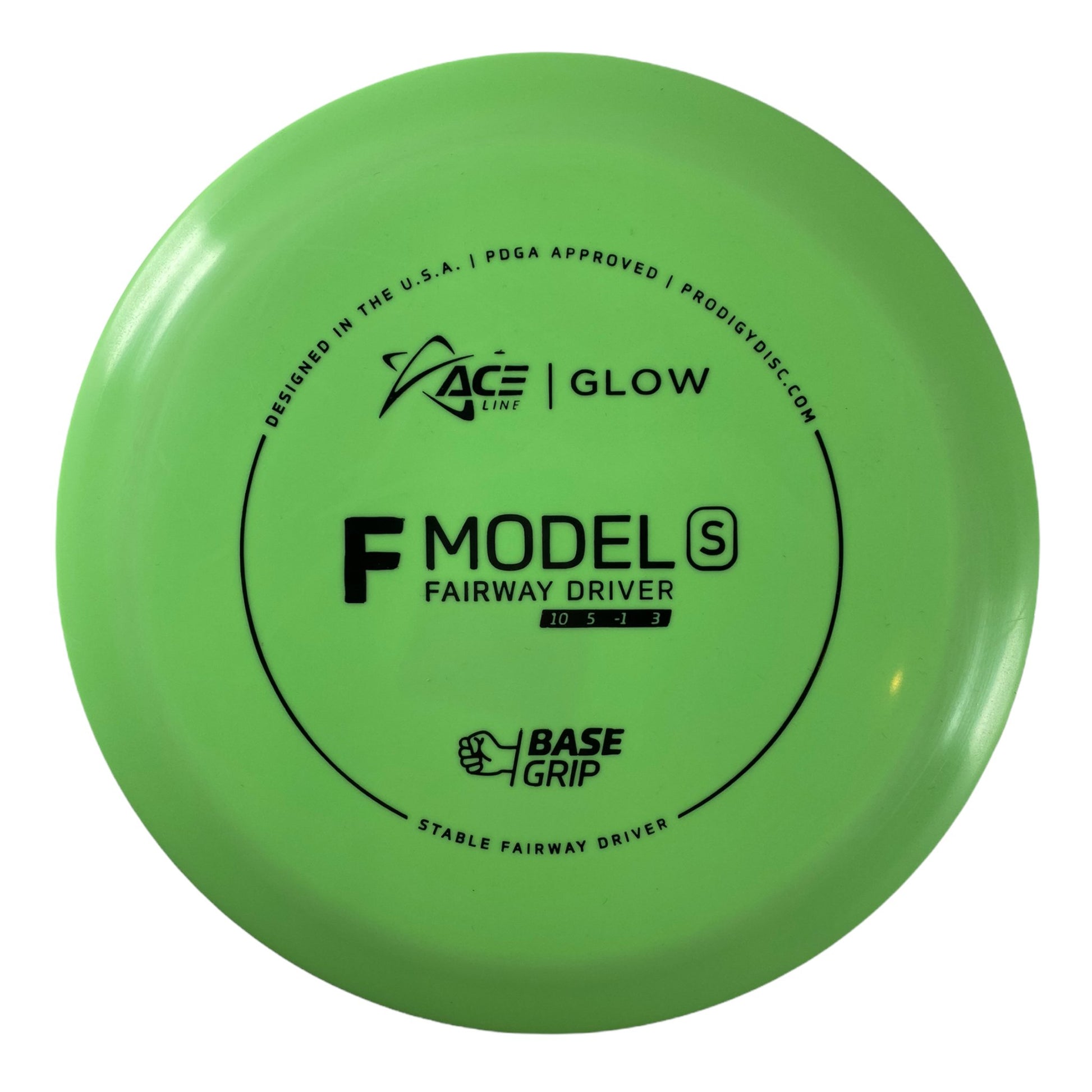 Prodigy Disc F Model S | Base Grip Glow | Green/Black 174g Disc Golf