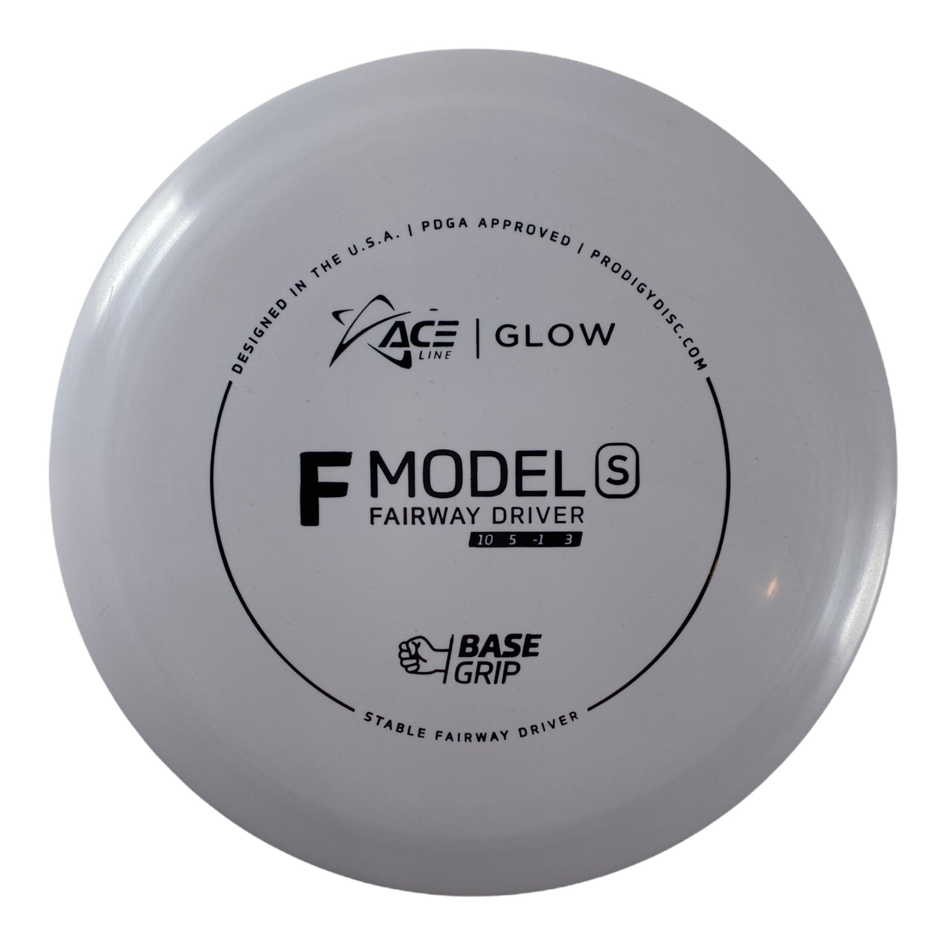 Prodigy Disc F Model S | Base Grip Glow | Grey/Black 174g Disc Golf