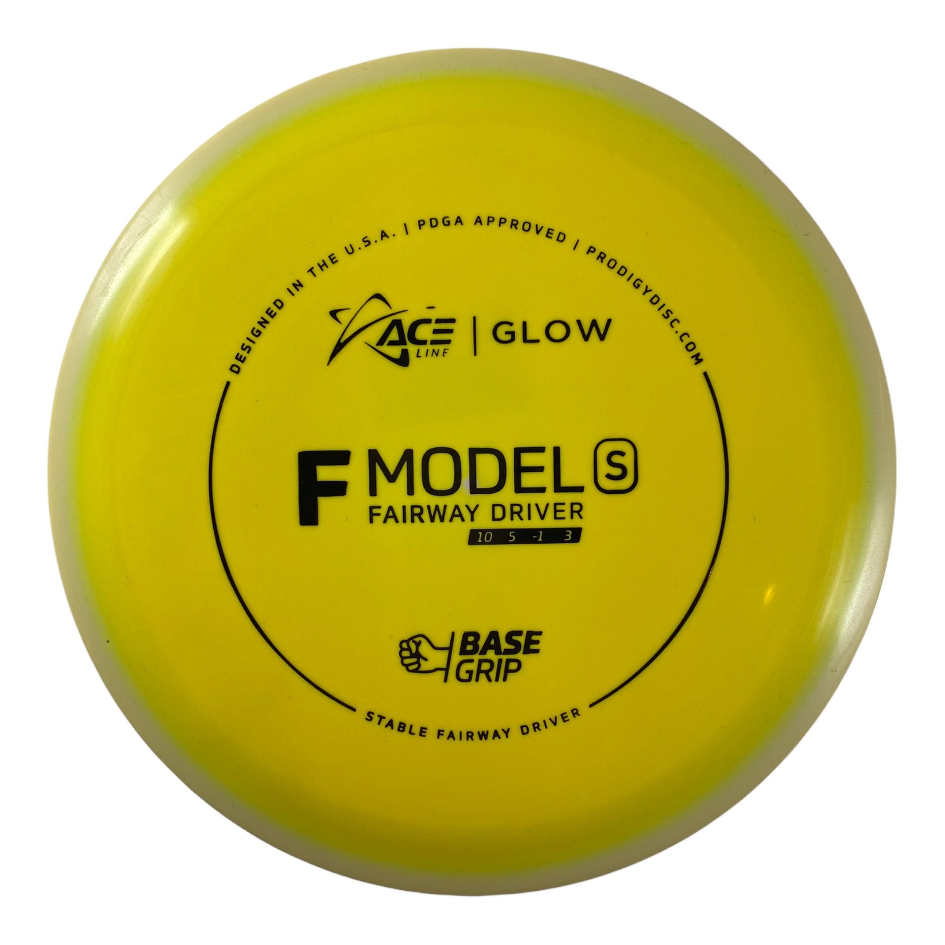 Prodigy Disc F Model S | Base Grip Glow | Yellow/Black 173g Disc Golf