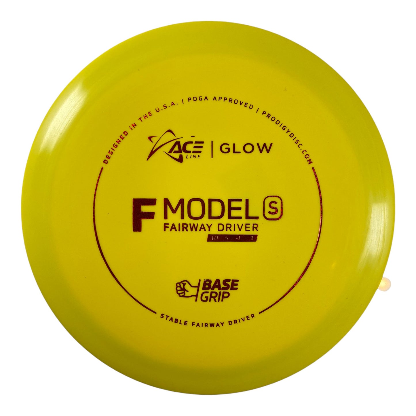 Prodigy Disc F Model S | Base Grip Glow | Yellow/Red 174g Disc Golf