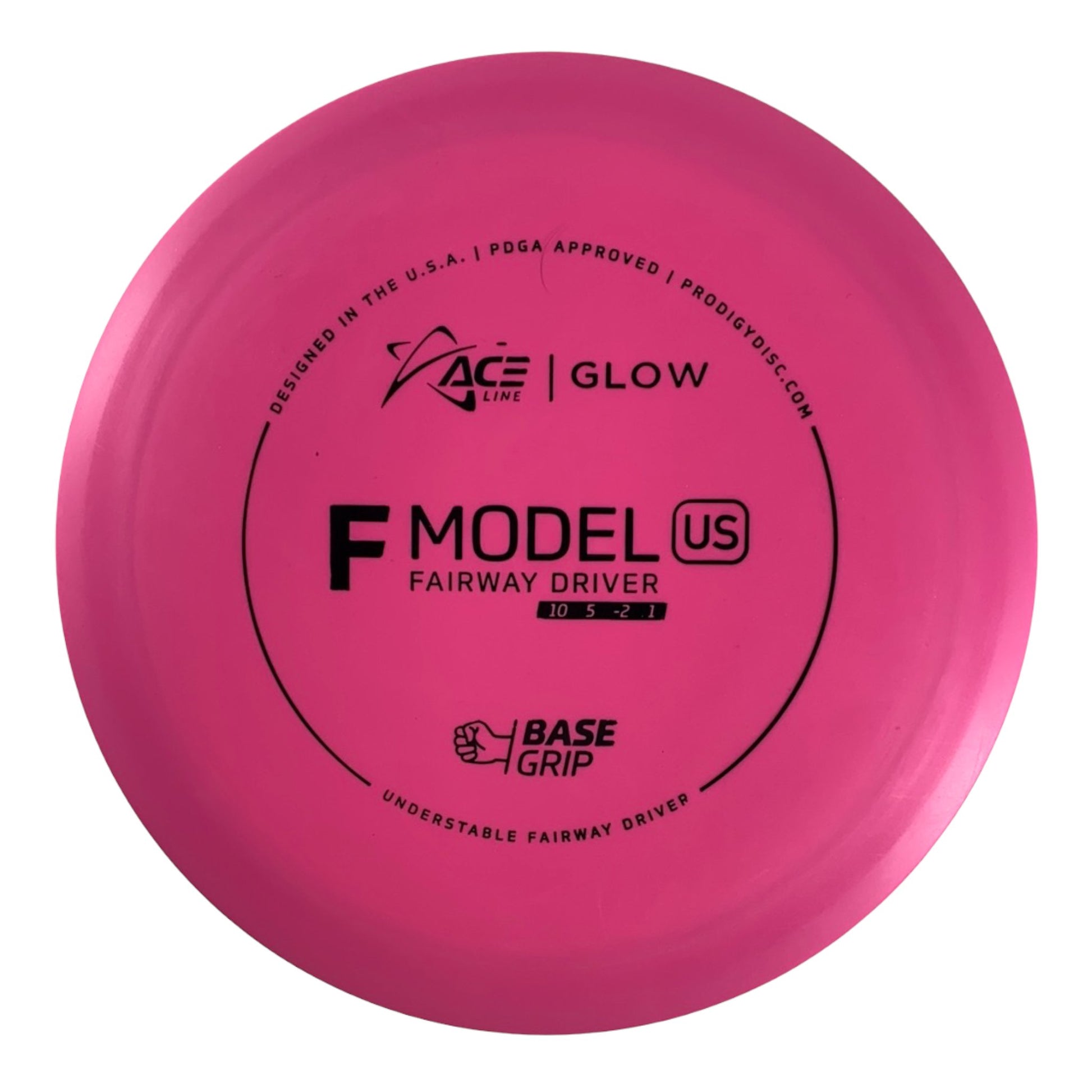Prodigy Disc F Model US | Dura Flex Glow | Pink/Black 174g Disc Golf