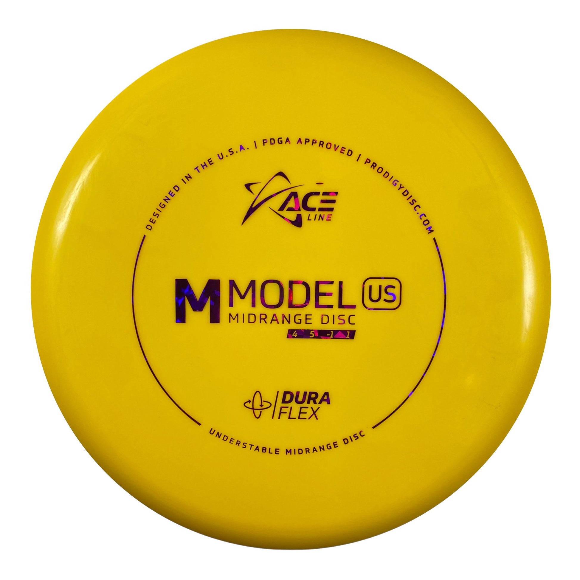 Prodigy Disc M Model US | Dura Flex | Yellow/Purple 180g Disc Golf