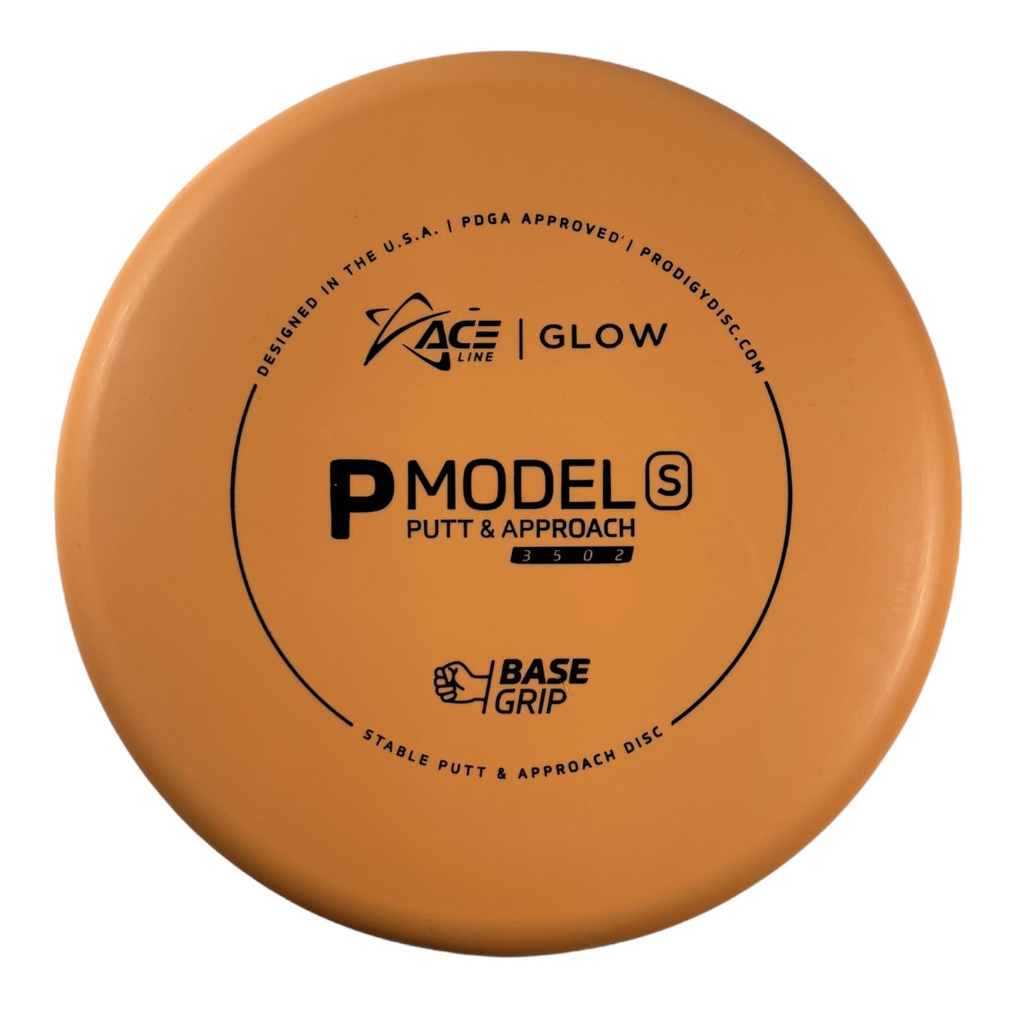 Prodigy Disc P Model S | Base Grip Glow | Orange/Black 174g Disc Golf