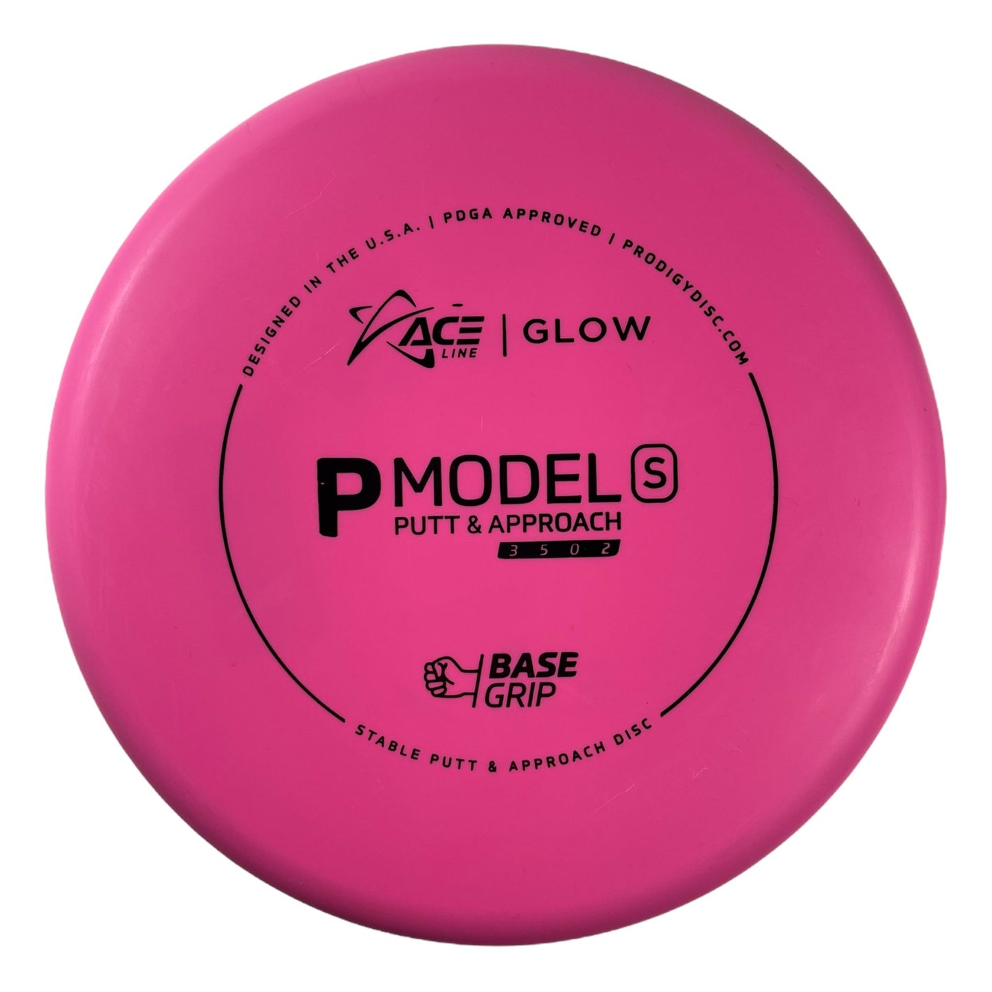 Prodigy Disc P Model S | Base Grip Glow | Pink/Black Disc Golf