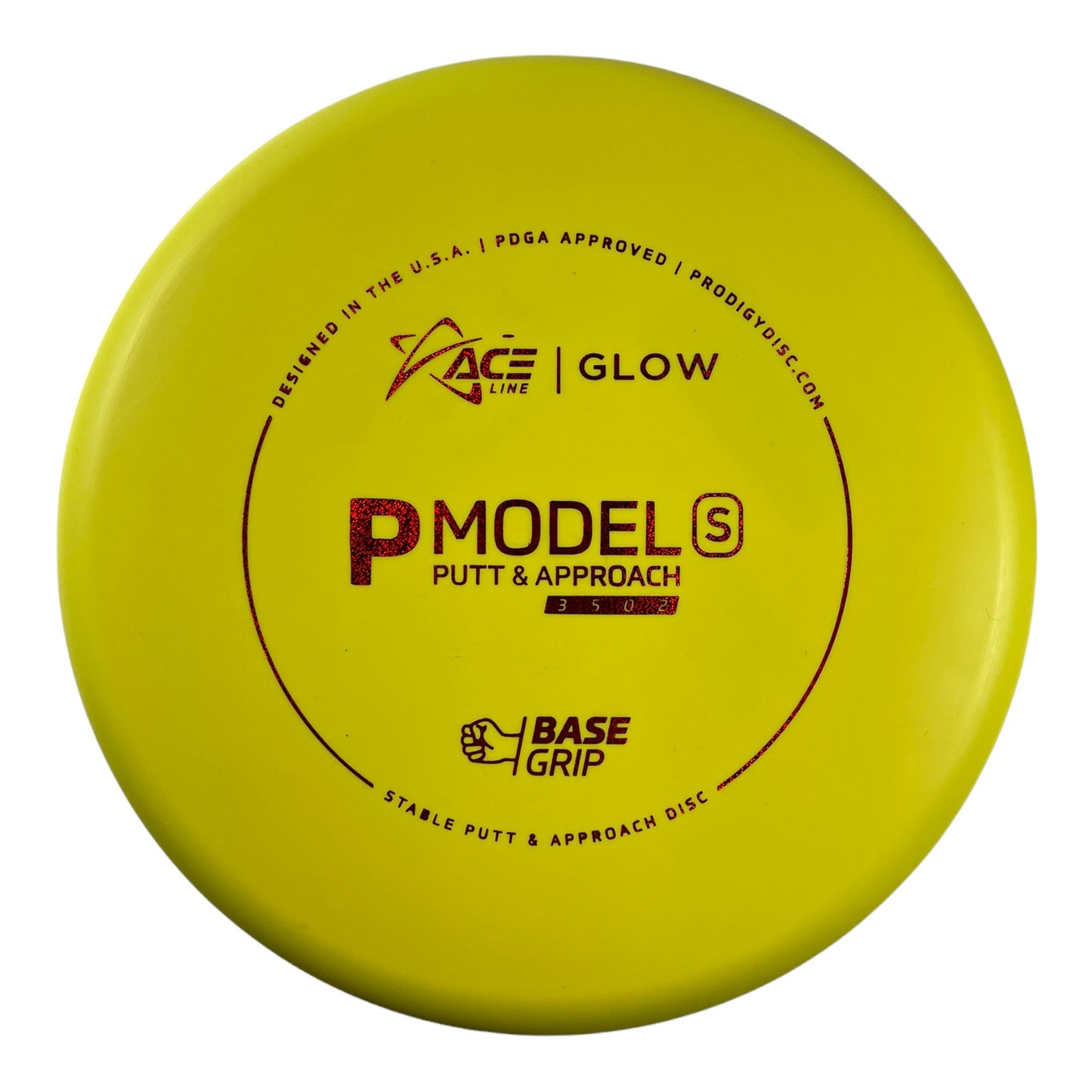 Prodigy Disc P Model S | Base Grip Glow | Yellow/Red 174-175g Disc Golf