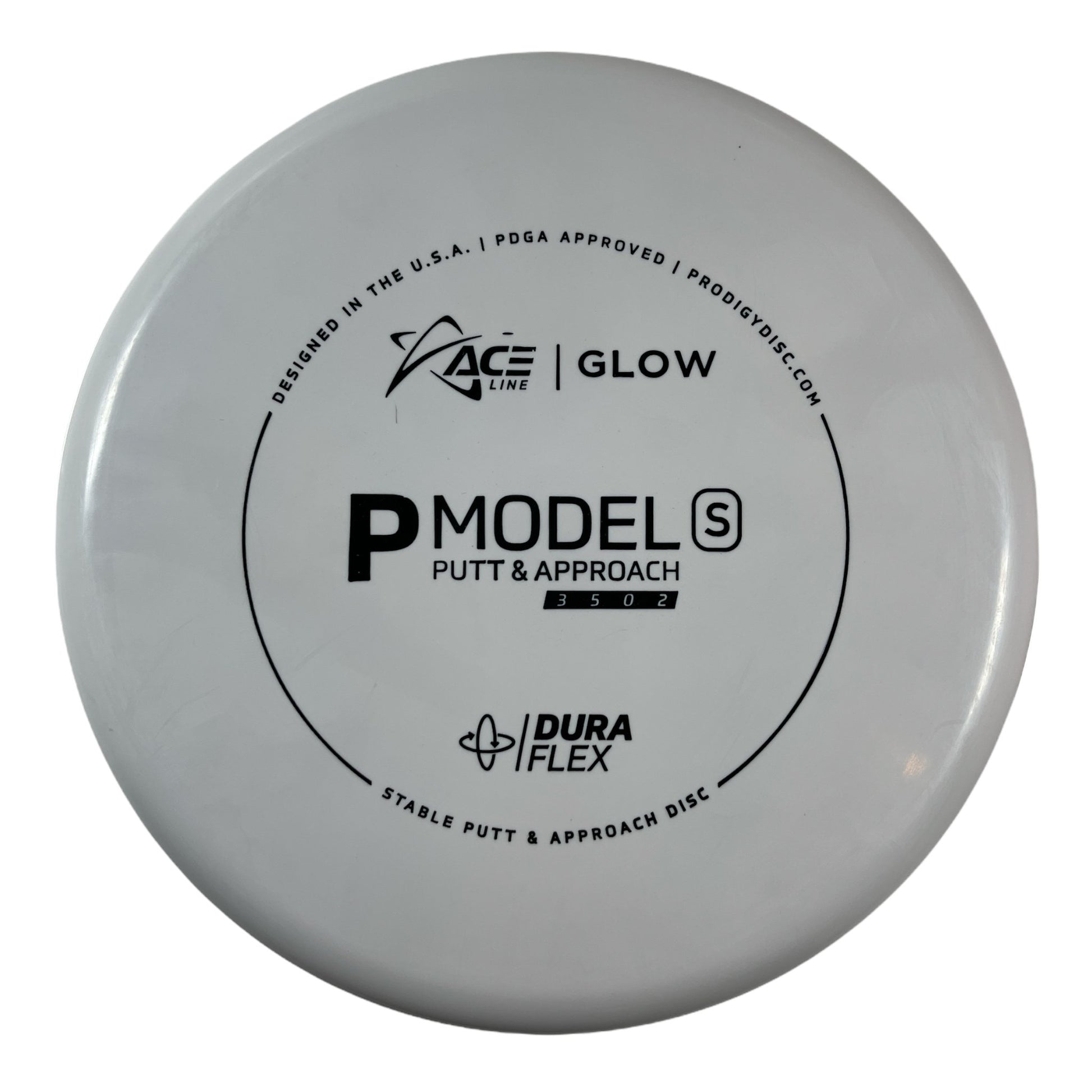 Prodigy Disc P Model S | Dura Flex Glow | Grey/Black 175g Disc Golf