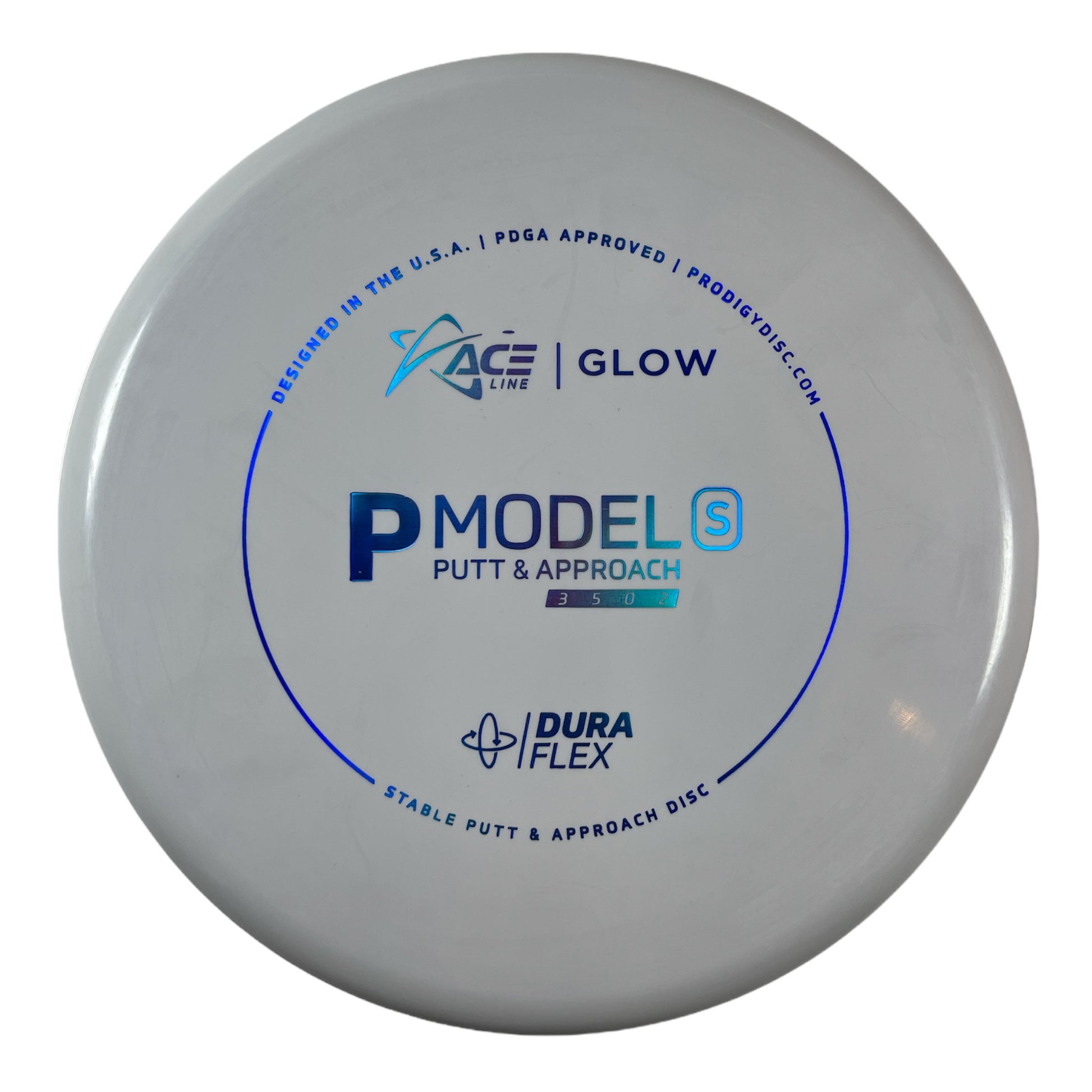 Prodigy Disc P Model S | Dura Flex Glow | Grey/Blue 175g Disc Golf
