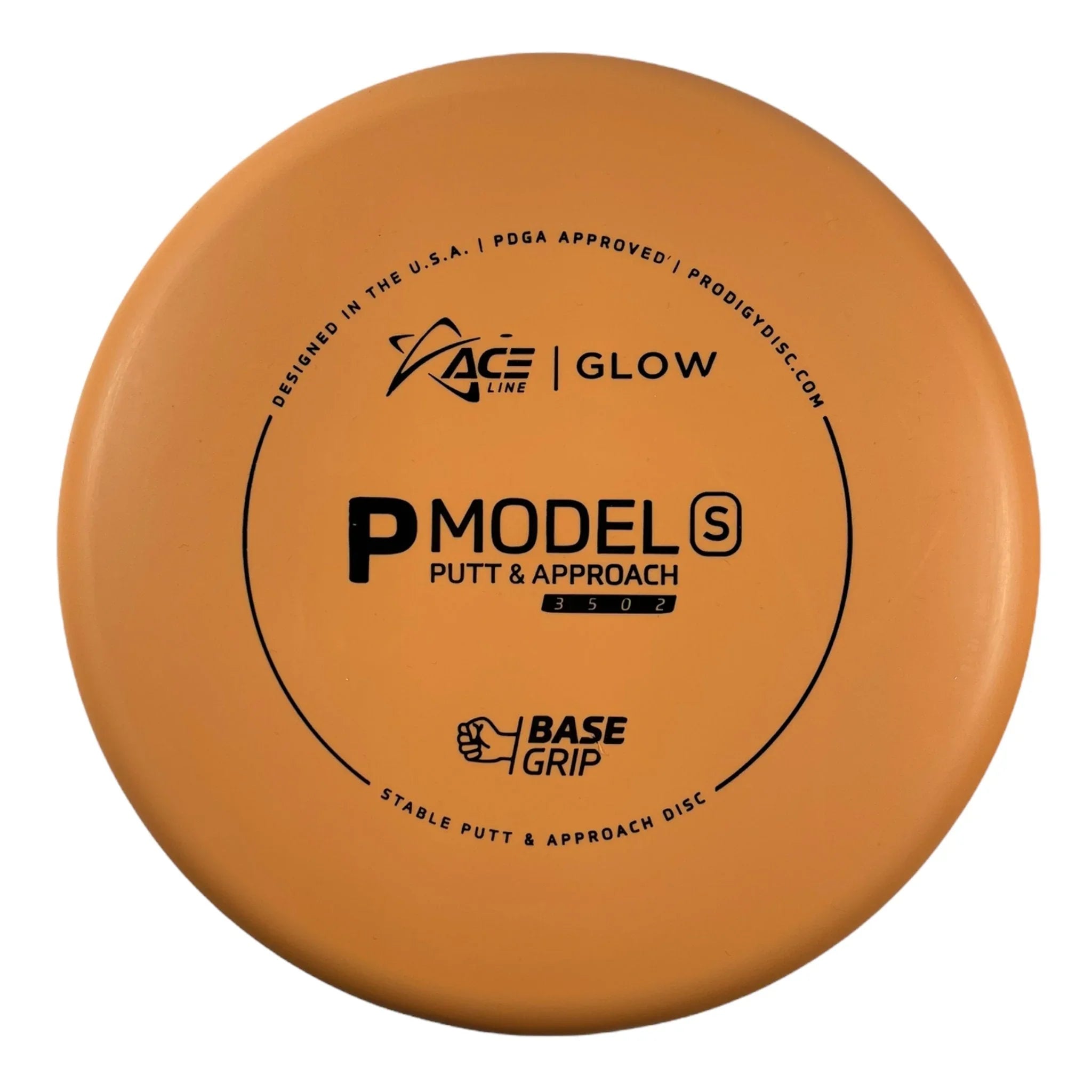 Prodigy Disc P Model S | Base Grip Glow | Coral/Red 174 - 175g Disc Golf