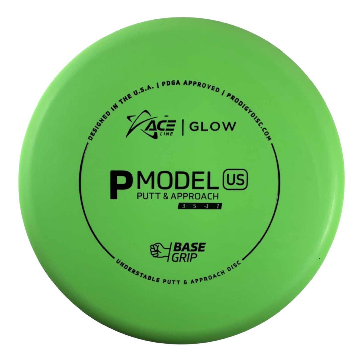 Prodigy Disc P Model US | Base Grip Glow | Green/Black 175g Disc Golf