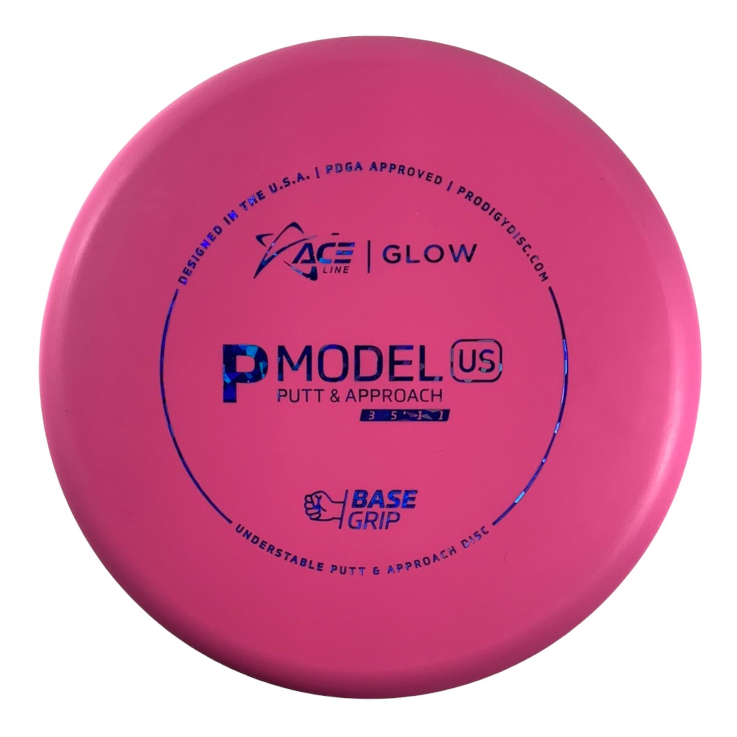 Prodigy Disc P Model US | Base Grip Glow | Pink/Blue 174g Disc Golf