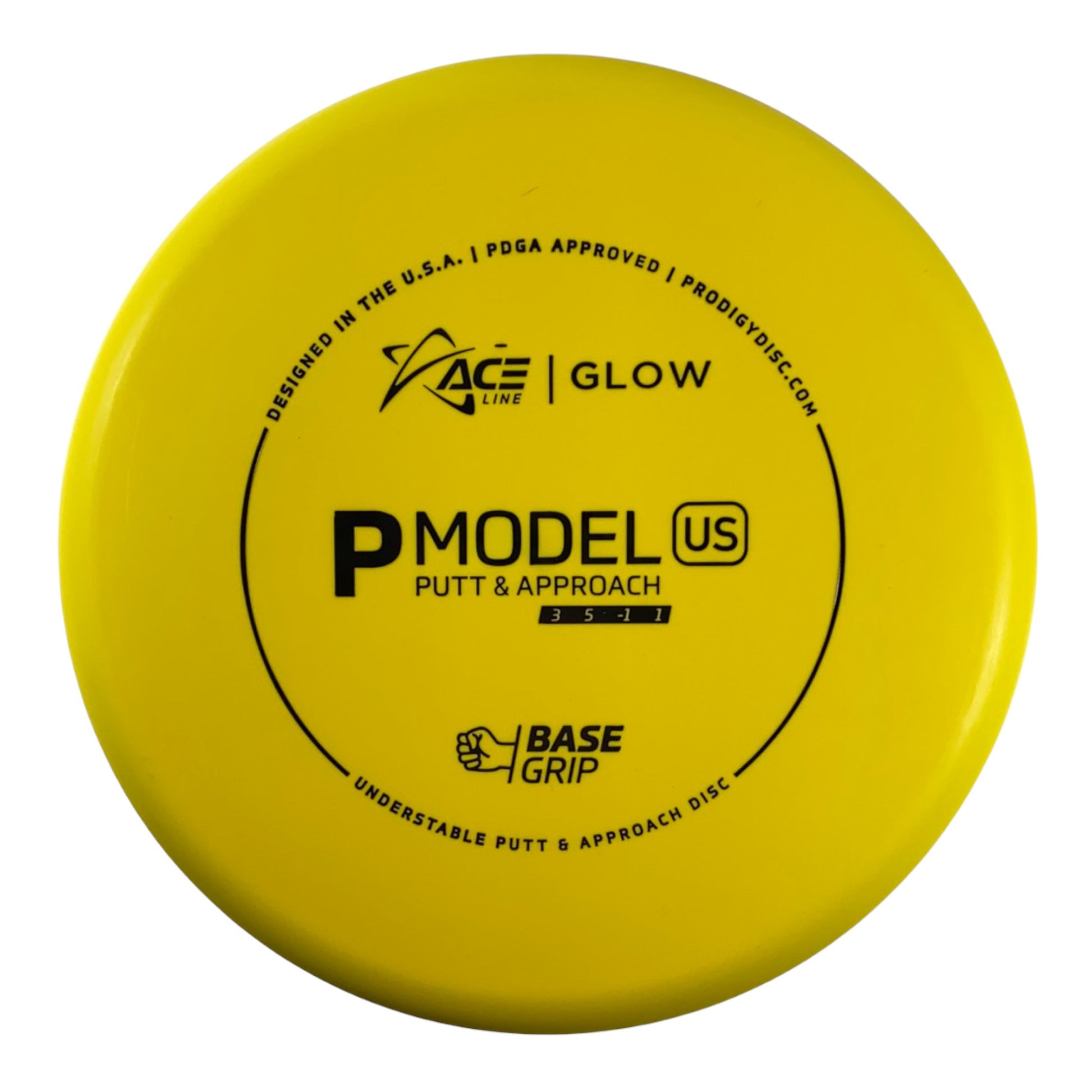 Prodigy Disc P Model US | Base Grip Glow | Yellow/Black 174g Disc Golf