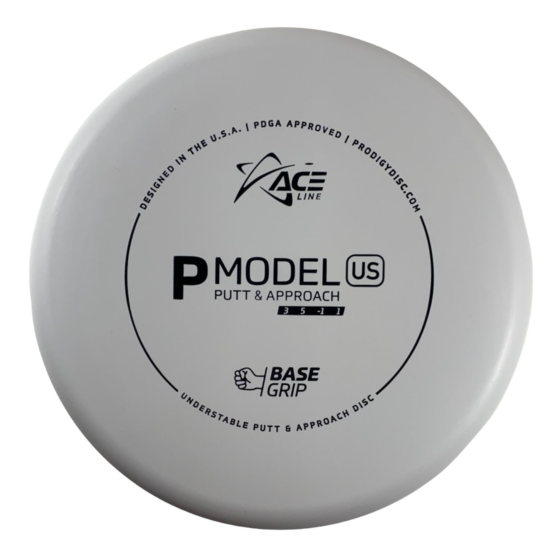 Prodigy Disc P Model US | Base Grip | White/Black Disc Golf