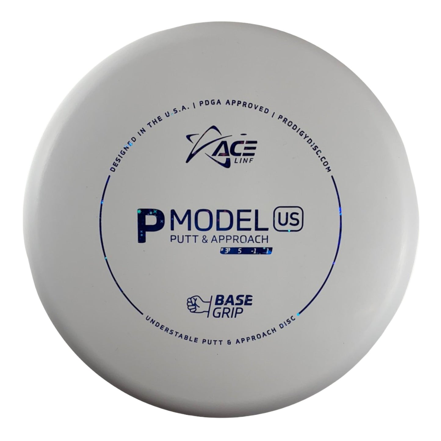 Prodigy Disc P Model US | Base Grip | White/Blue Disc Golf