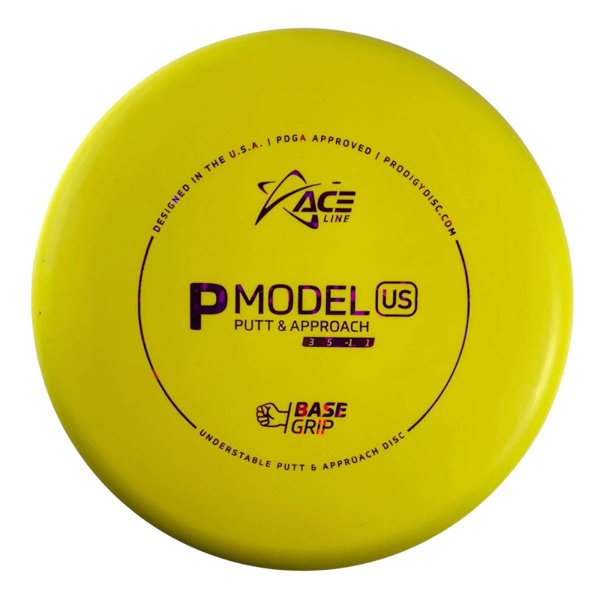 Prodigy Disc P Model US | Base Grip | Yellow/Purple Disc Golf