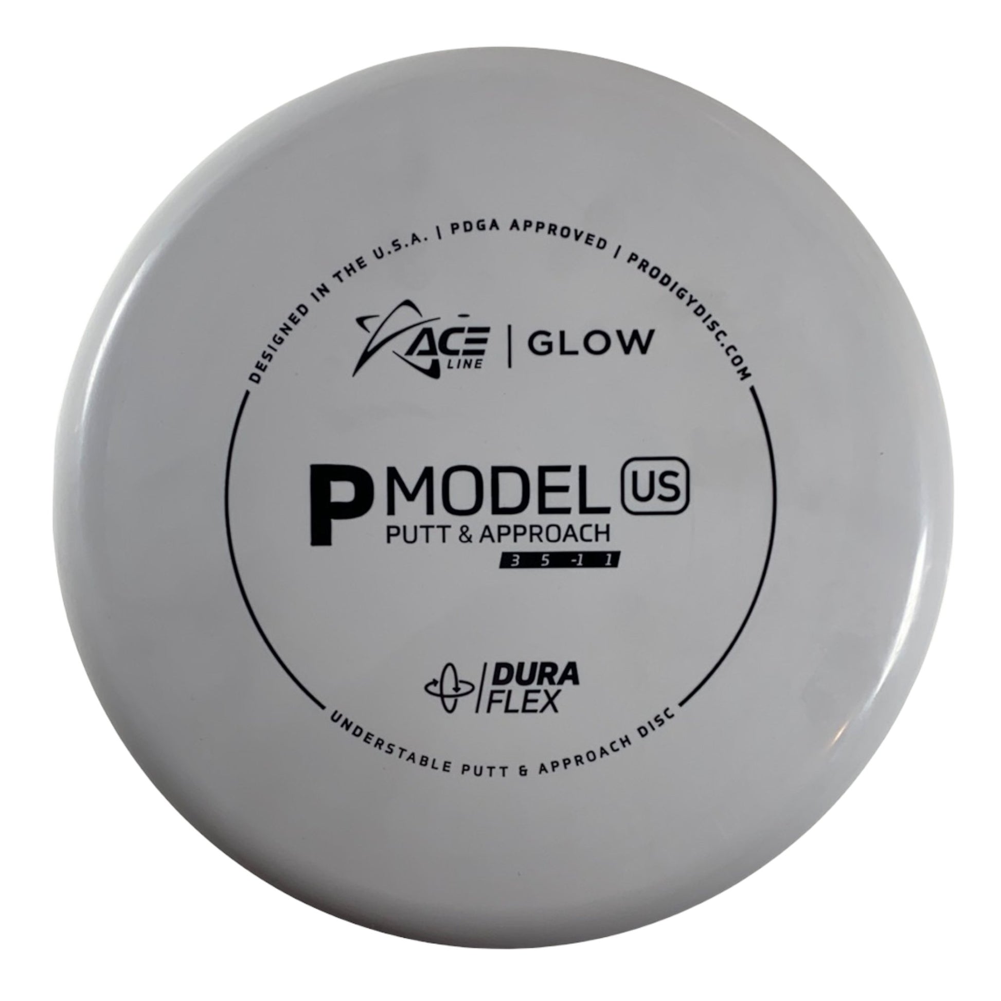 Prodigy Disc P Model US | Dura Flex Glow | Grey/Black 174-175g Disc Golf