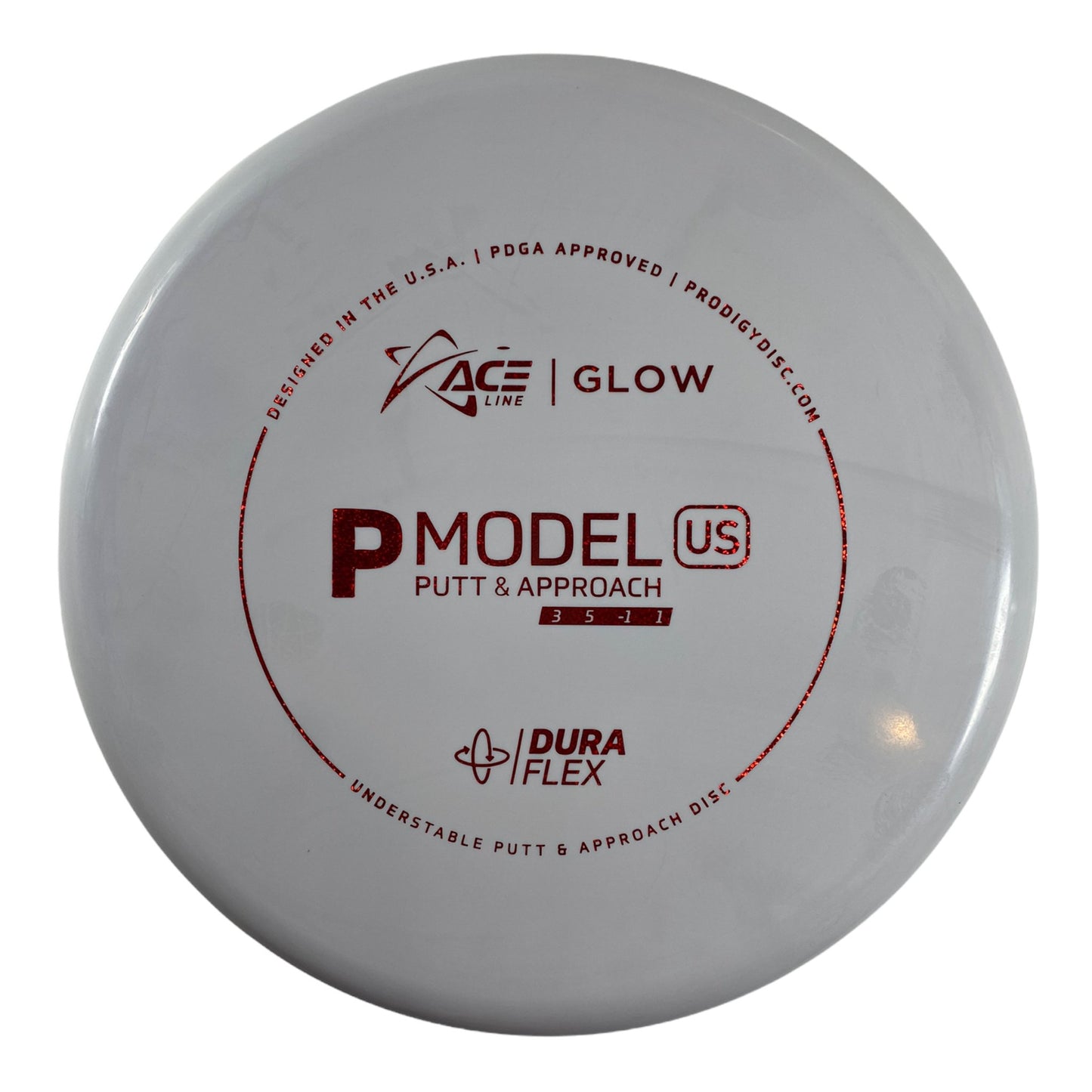 Prodigy Disc P Model US | Dura Flex Glow | Grey/Red 174-175g Disc Golf