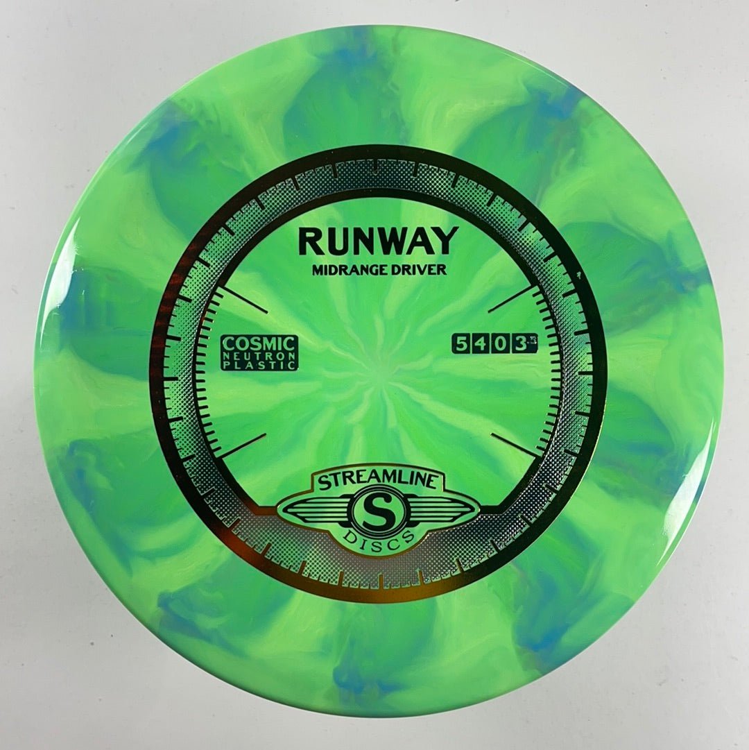 Streamline Discs Runway | Cosmic Neutron | Green/Gold 178g Disc Golf