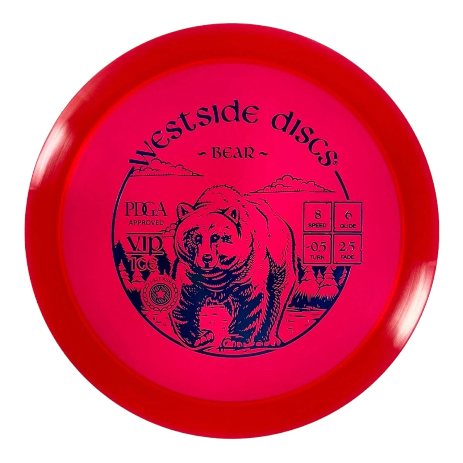 Westside Discs Bear | VIP Ice | Red/Blue 173 - 174g Disc Golf