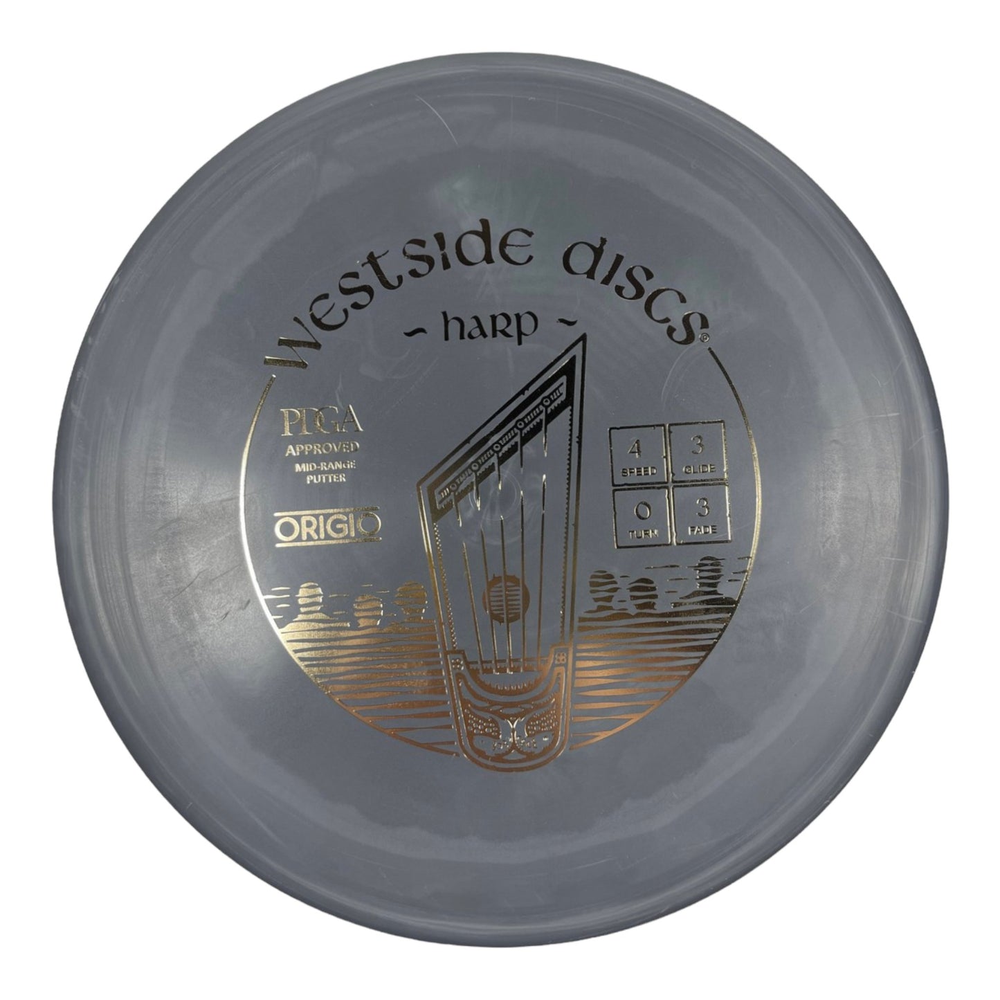 Westside Discs Harp | Origio | Grey/Gold 176g Disc Golf