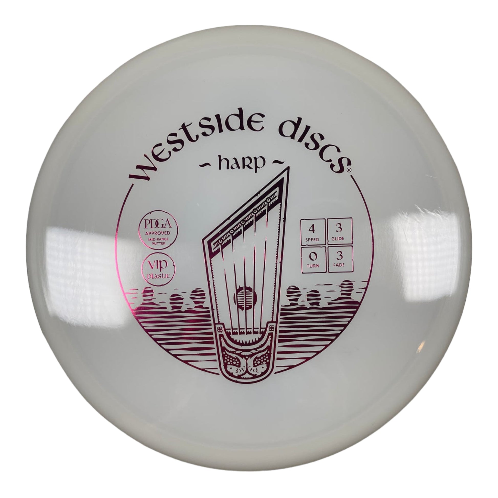 Westside Discs Harp | VIP | White/Pink 176g Disc Golf