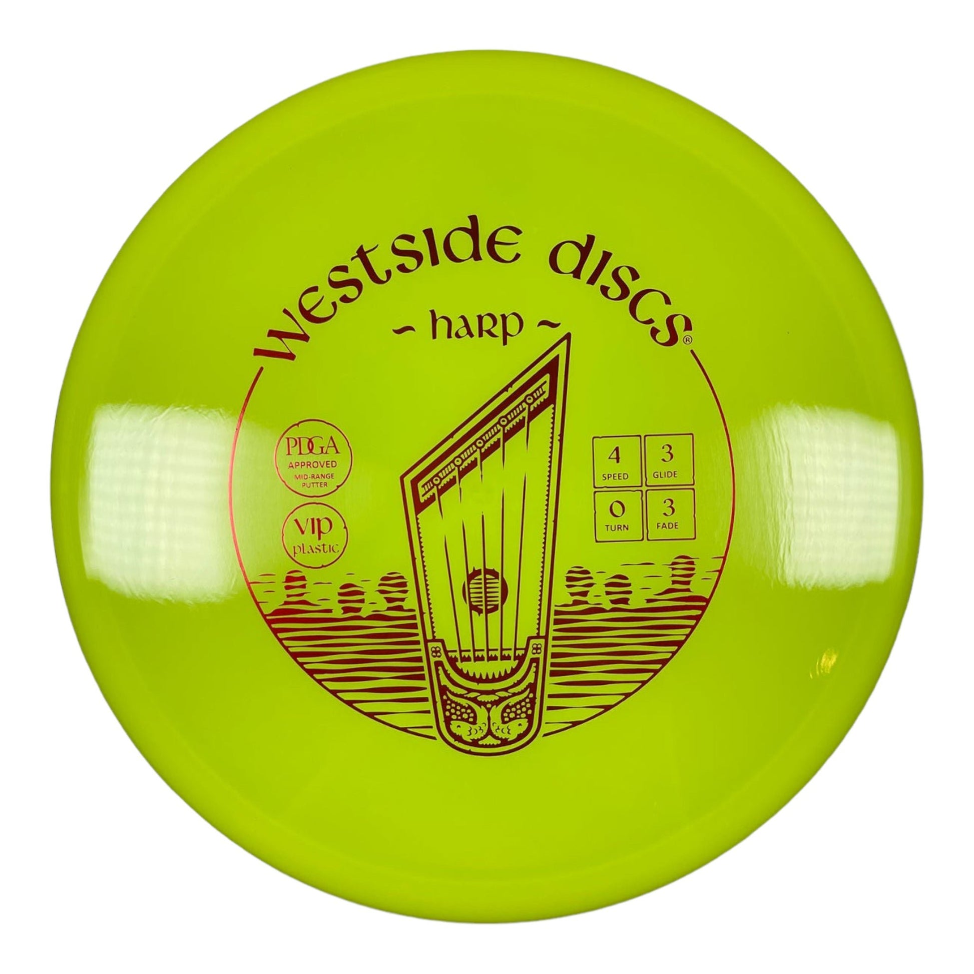 Westside Discs Harp | VIP | Yellow/Red 176g Disc Golf