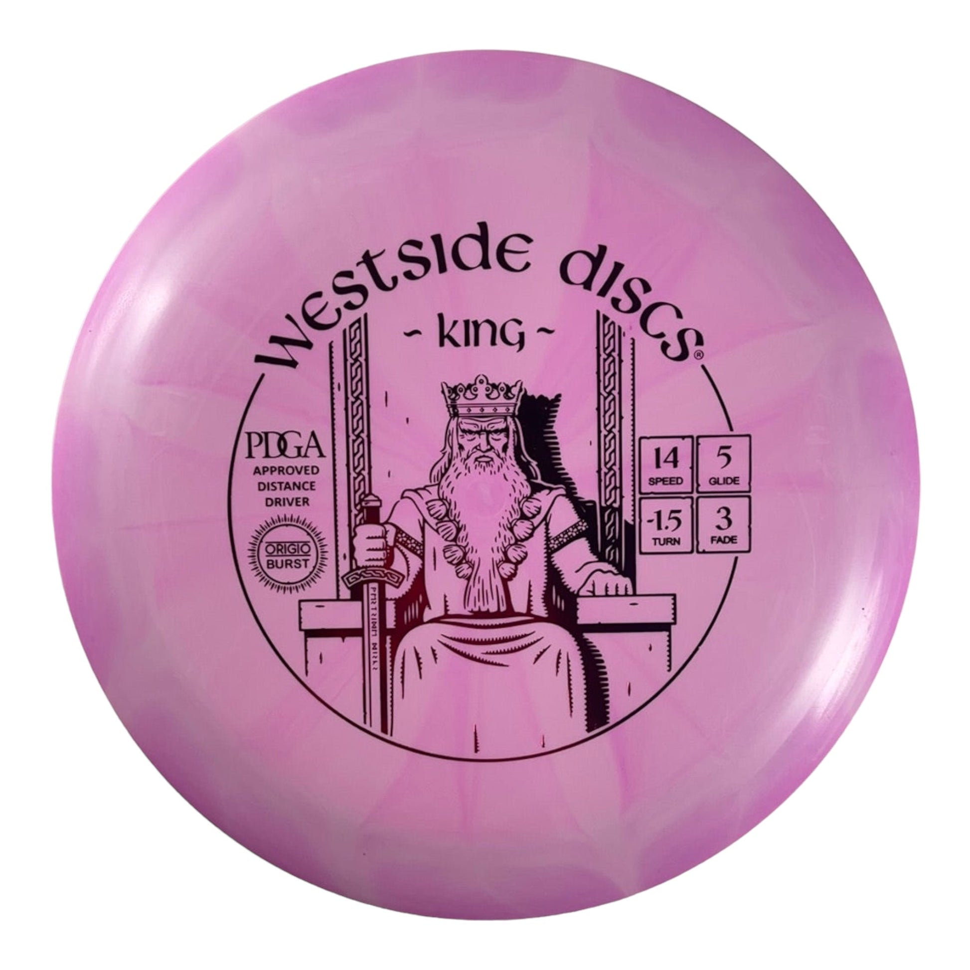 Westside Discs King | Origio Burst | Pink/Red 173g Disc Golf