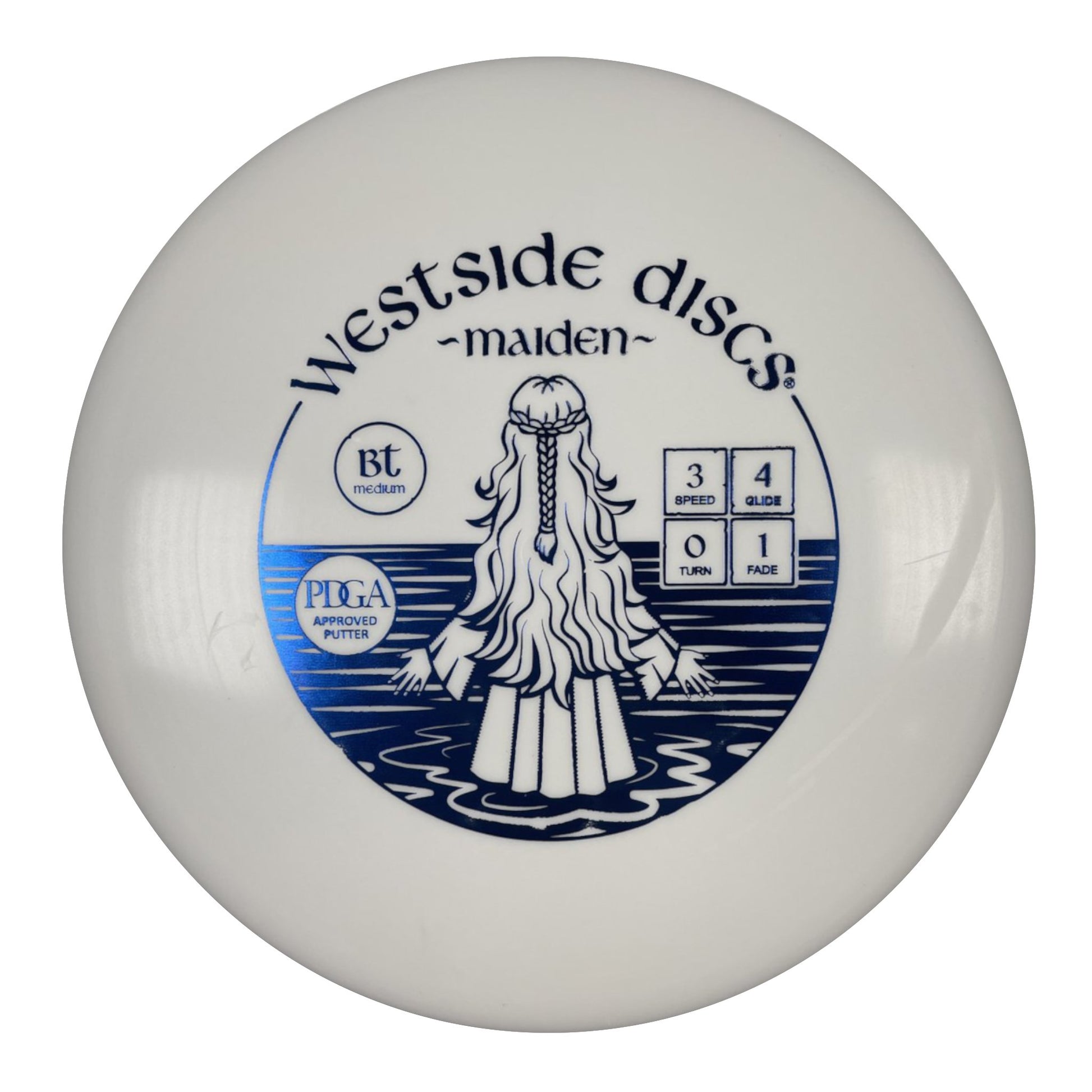 Westside Discs Maiden | BT Medium | White/Blue 173g Disc Golf