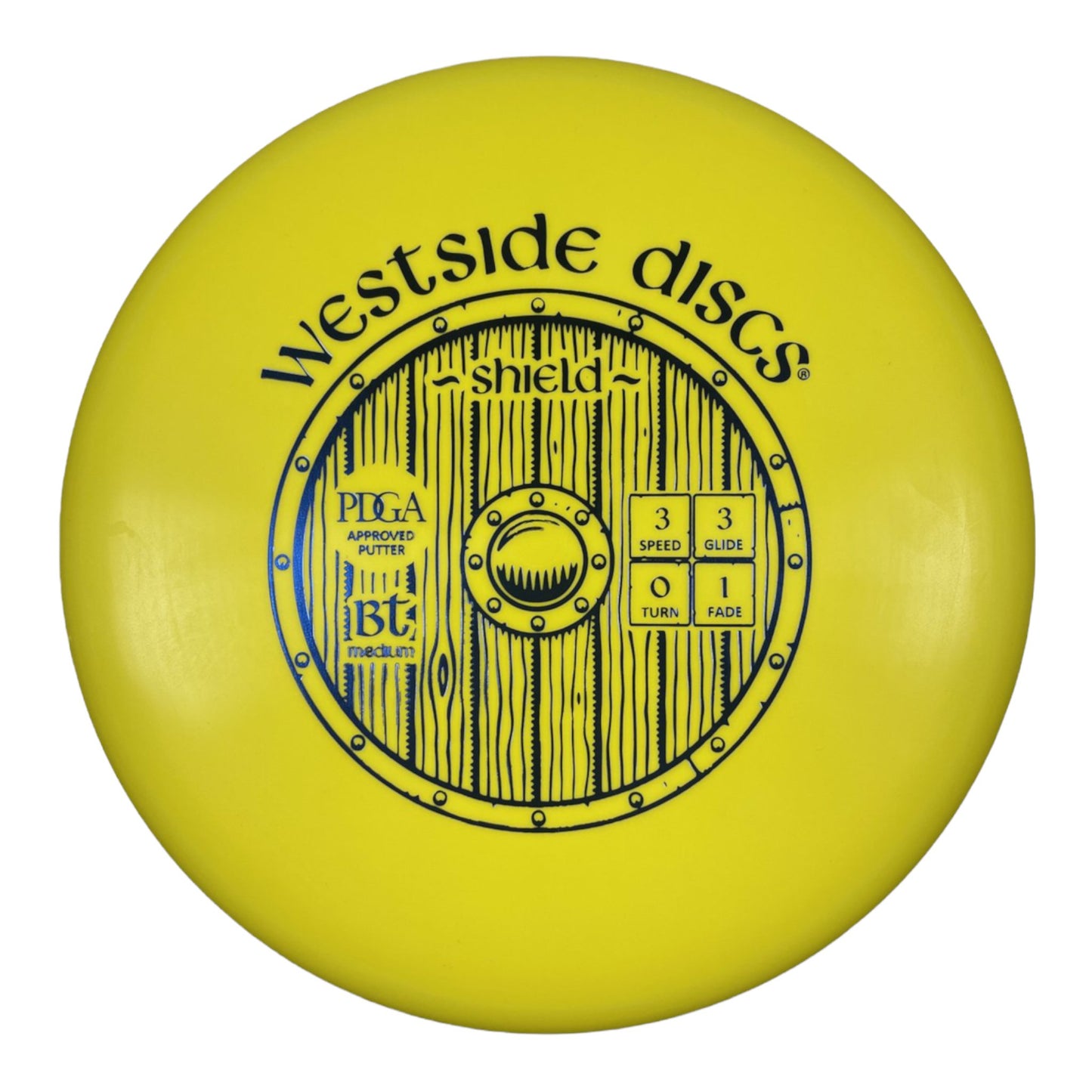 Westside Discs Shield | BT Medium | Yellow/Blue 173g Disc Golf
