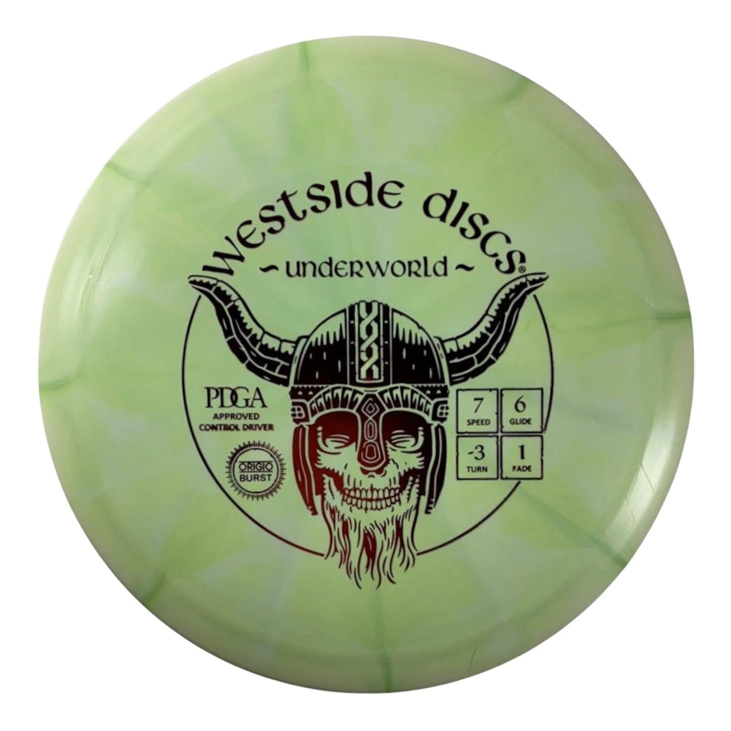 Westside Discs Underworld | Origio Burst | Green/Red 176g Disc Golf