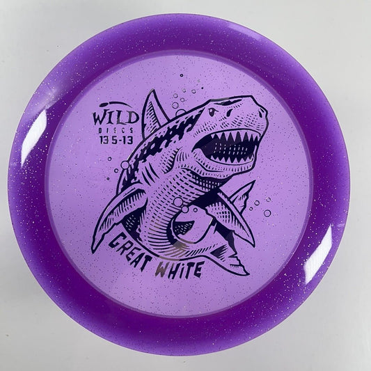 Wild Discs Great White | Meteor | Purple/Stripes 174-175g Disc Golf