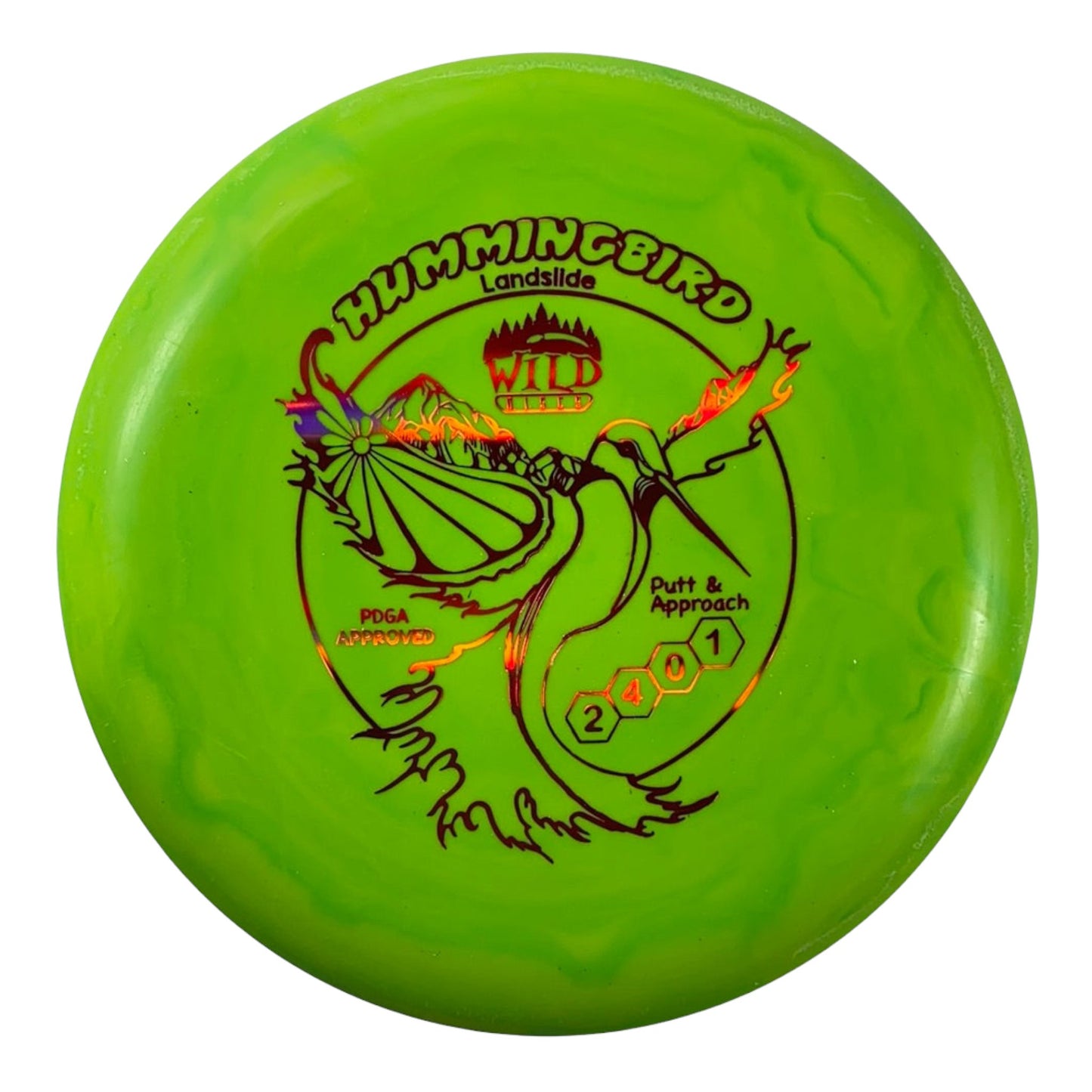 Wild Discs Hummingbird | Landslide | Green/Red 173g Disc Golf