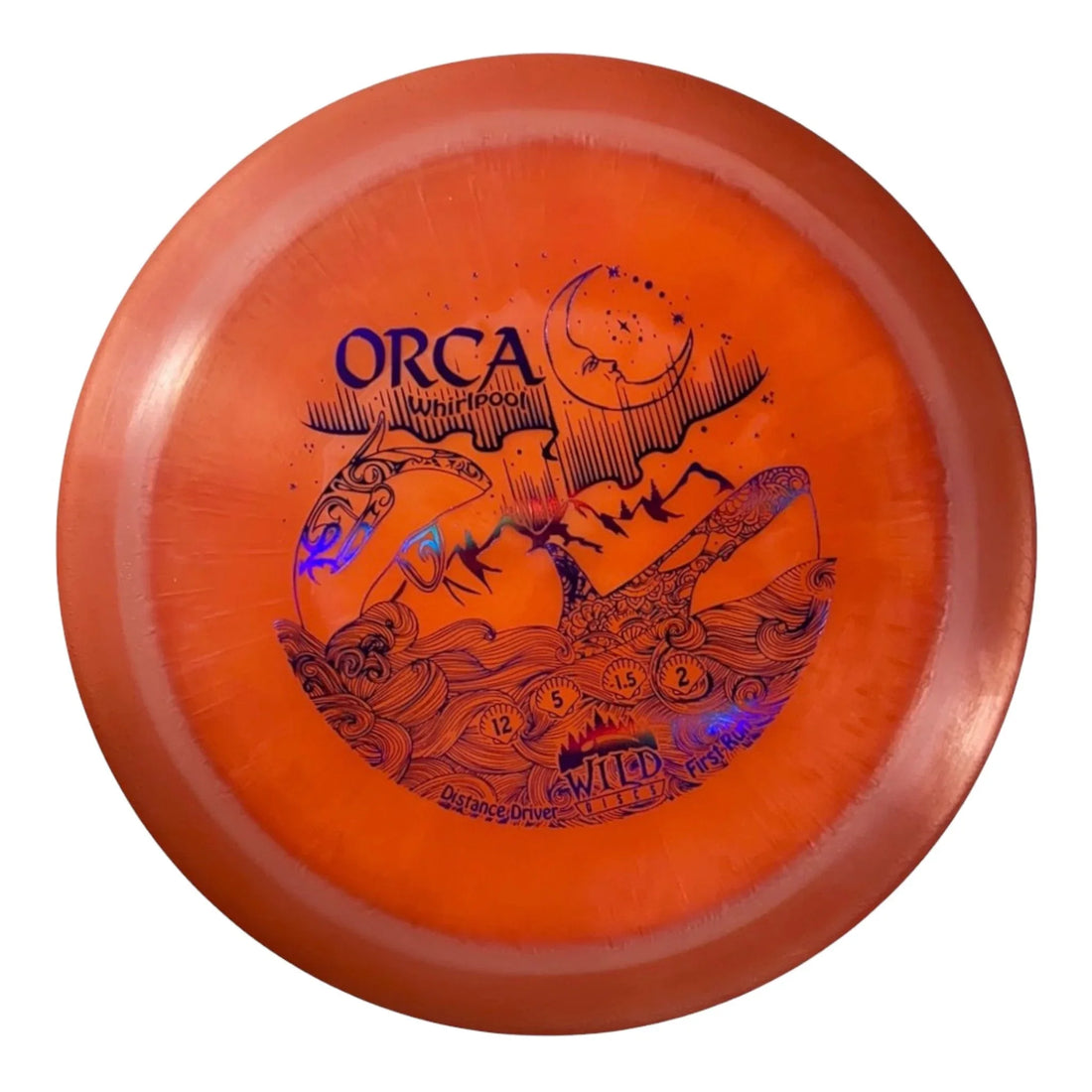 Wild Discs Orca | Whirlpool | Orange/Purple 174 - 175g Disc Golf