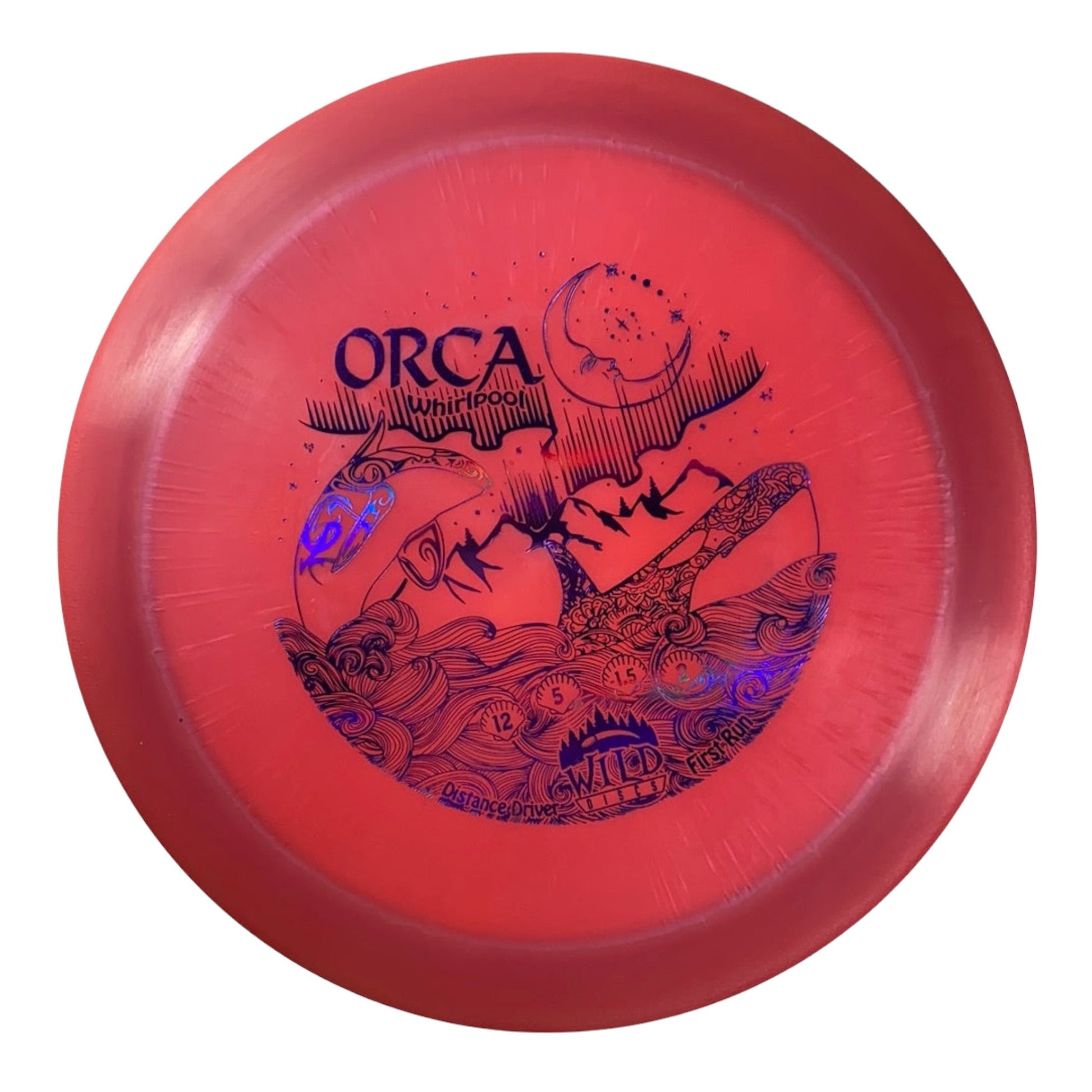 Wild Discs Orca | Whirlpool | Red/Purple 173-175g Disc Golf