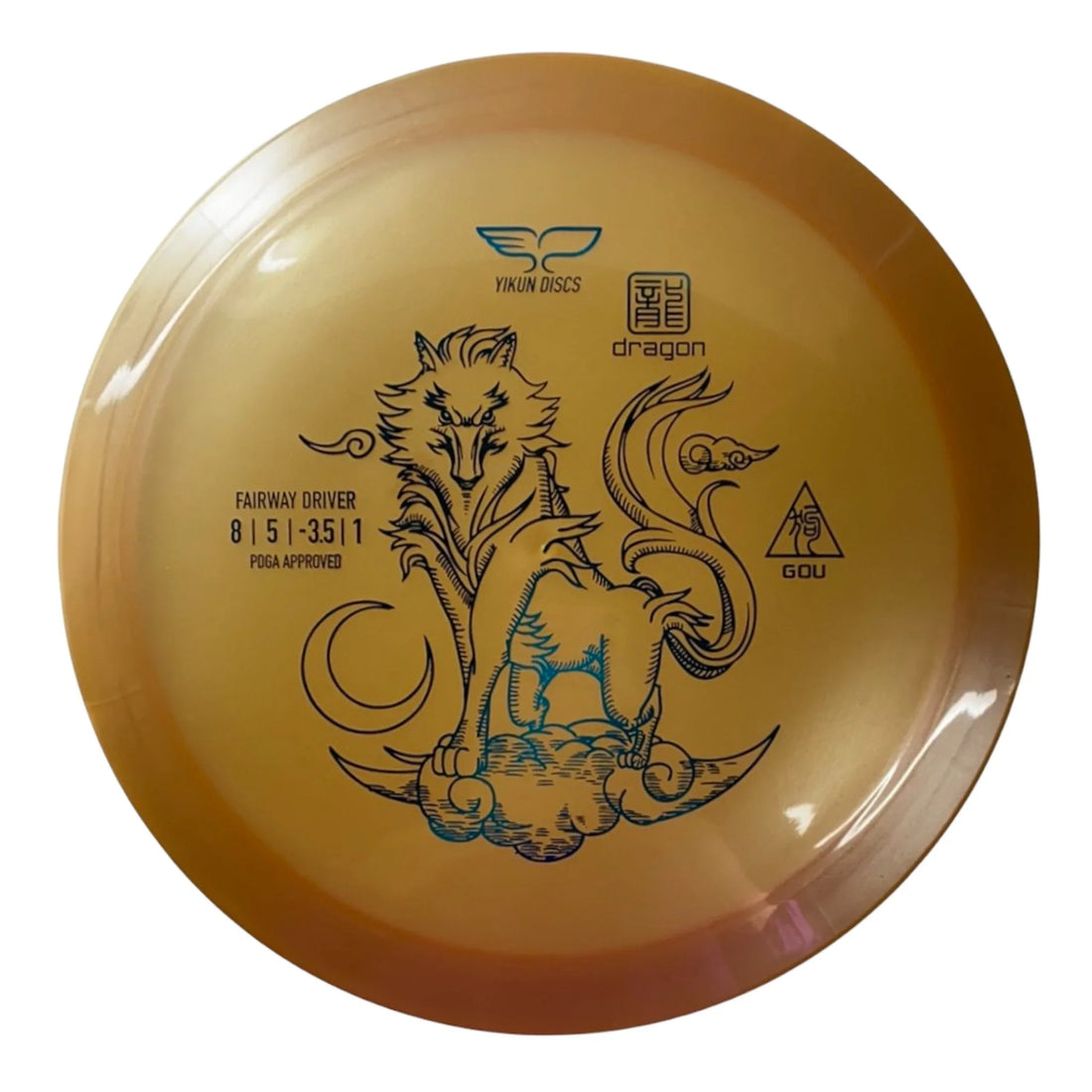 Yikun Discs Gou | Dragon | Orange/Blue 174 - 175g Disc Golf
