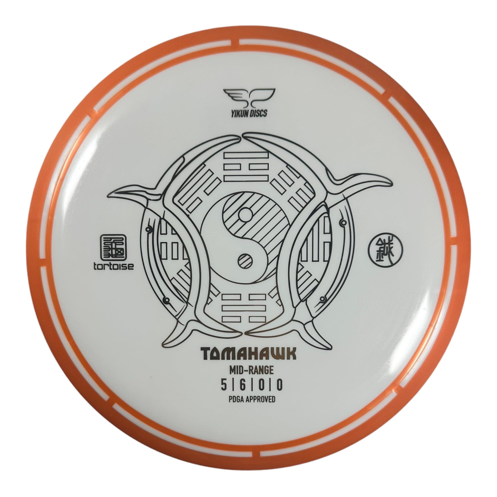 Yikun Discs Tomahawk | Tortoise | Orange/Gold 174g Disc Golf