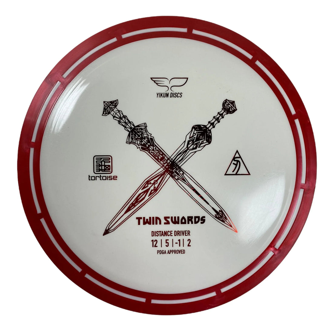 Yikun Discs Twin Swords | Tortoise | White/Red 169 - 174g Disc Golf